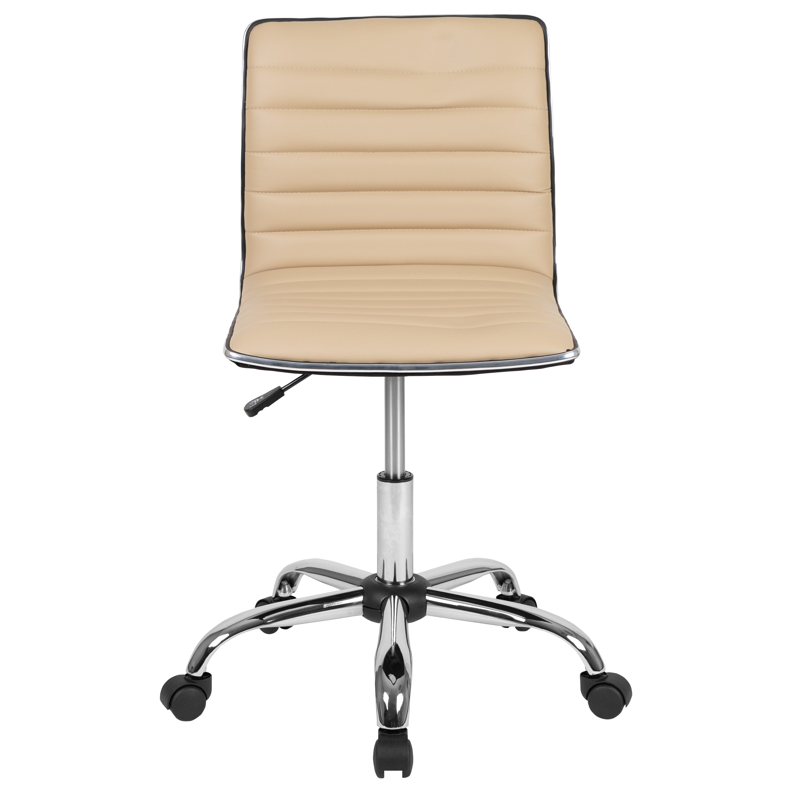 Low Back Designer Armless Ribbed Swivel Task Office Chair