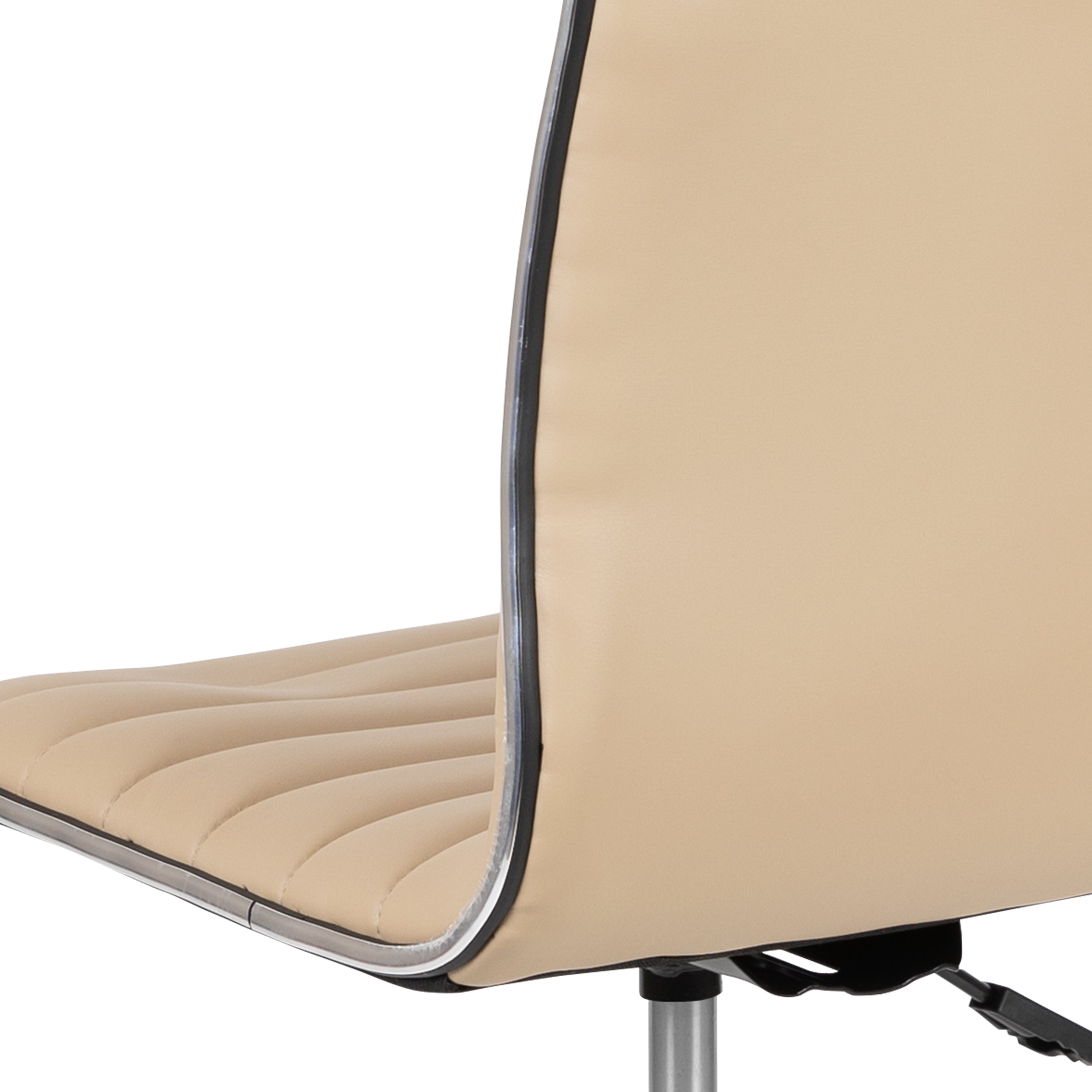 Low Back Designer Armless Ribbed Swivel Task Office Chair
