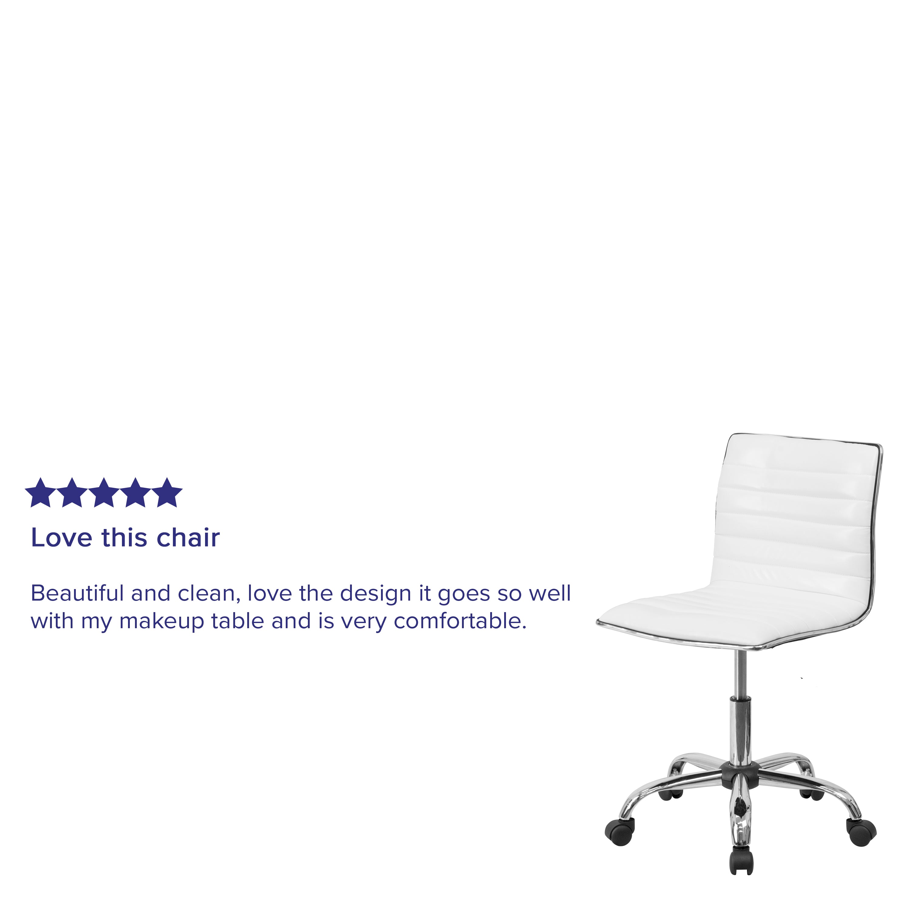 Low Back Designer Armless Ribbed Swivel Task Office Chair