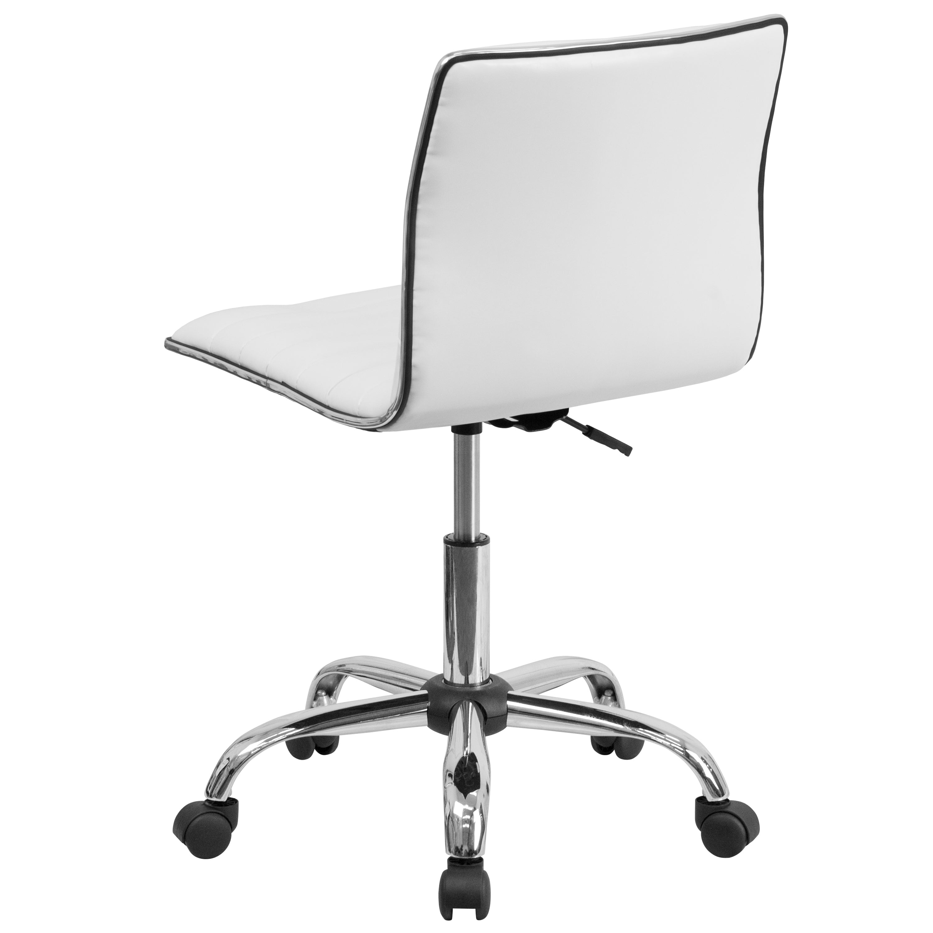 Low Back Designer Armless Ribbed Swivel Task Office Chair