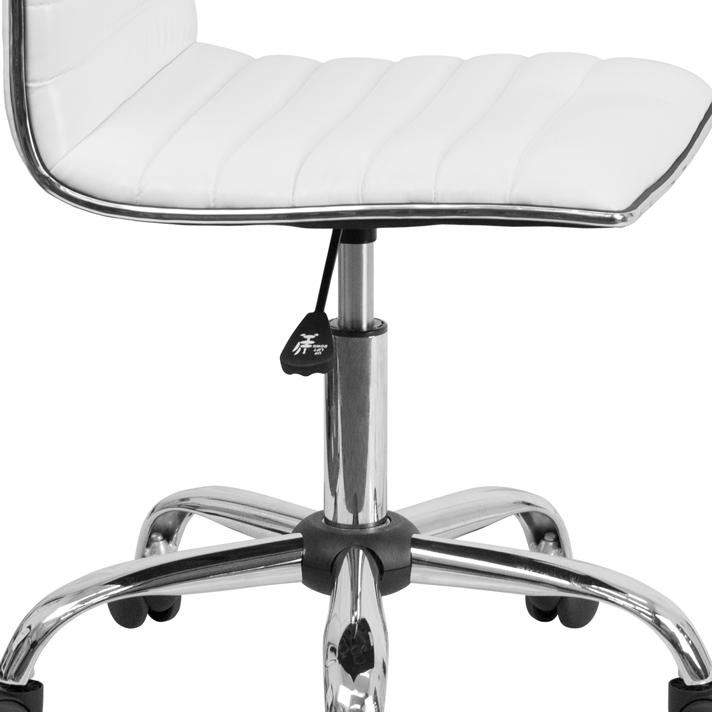 Low Back Designer Armless Ribbed Swivel Task Office Chair