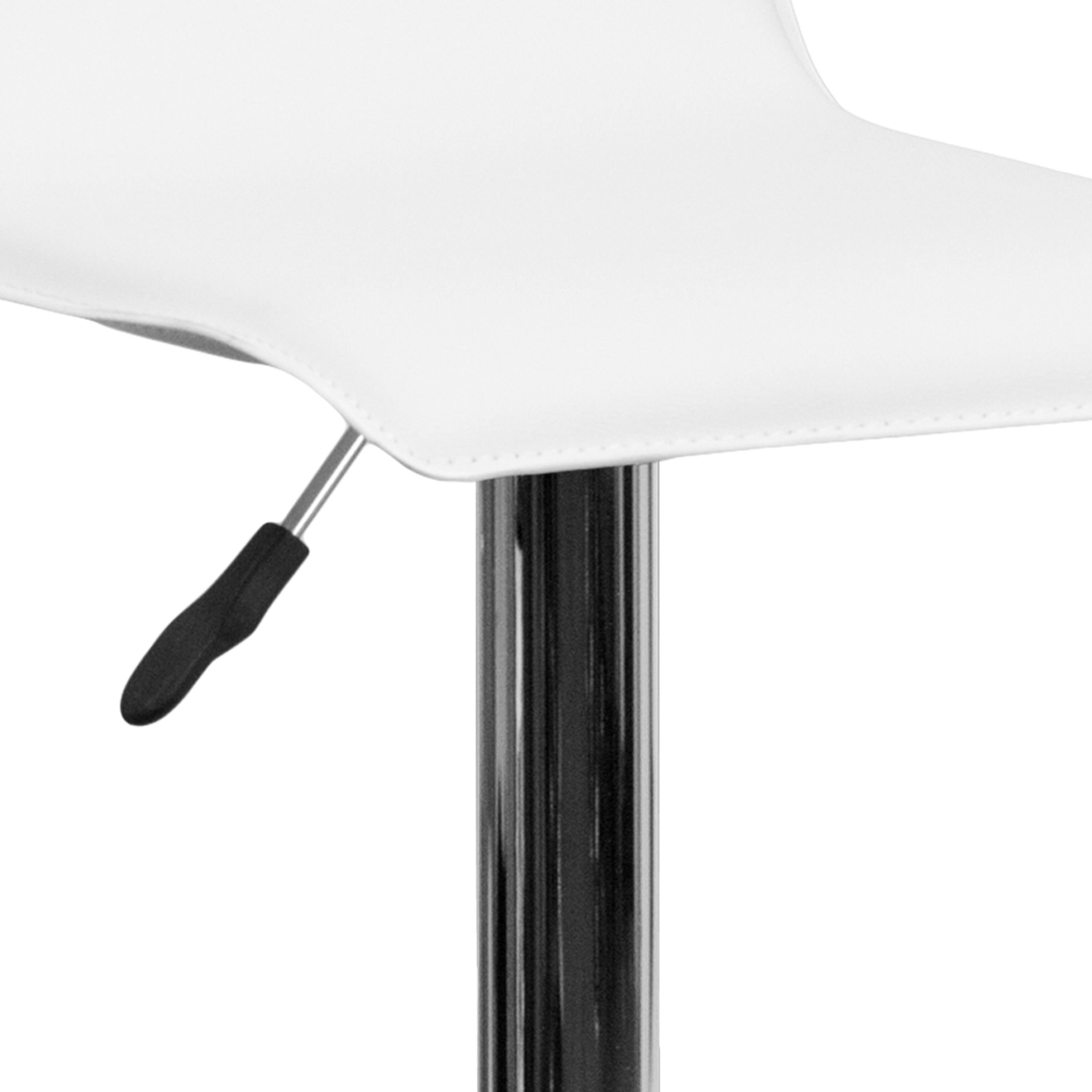 Contemporary Vinyl Adjustable Height Barstool with Solid Wave Seat and Chrome Base