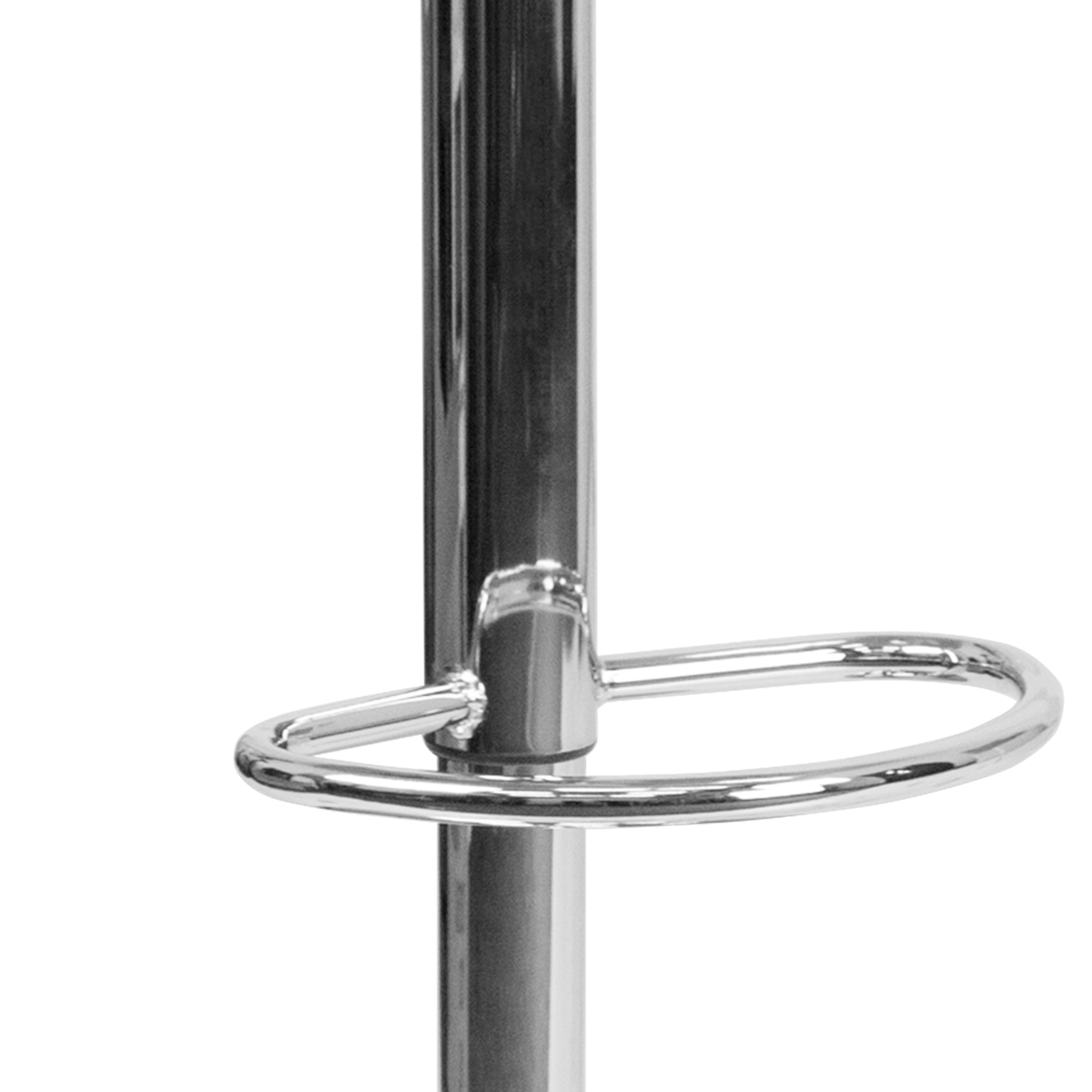 Contemporary Vinyl Adjustable Height Barstool with Quilted Wave Seat and Chrome Base