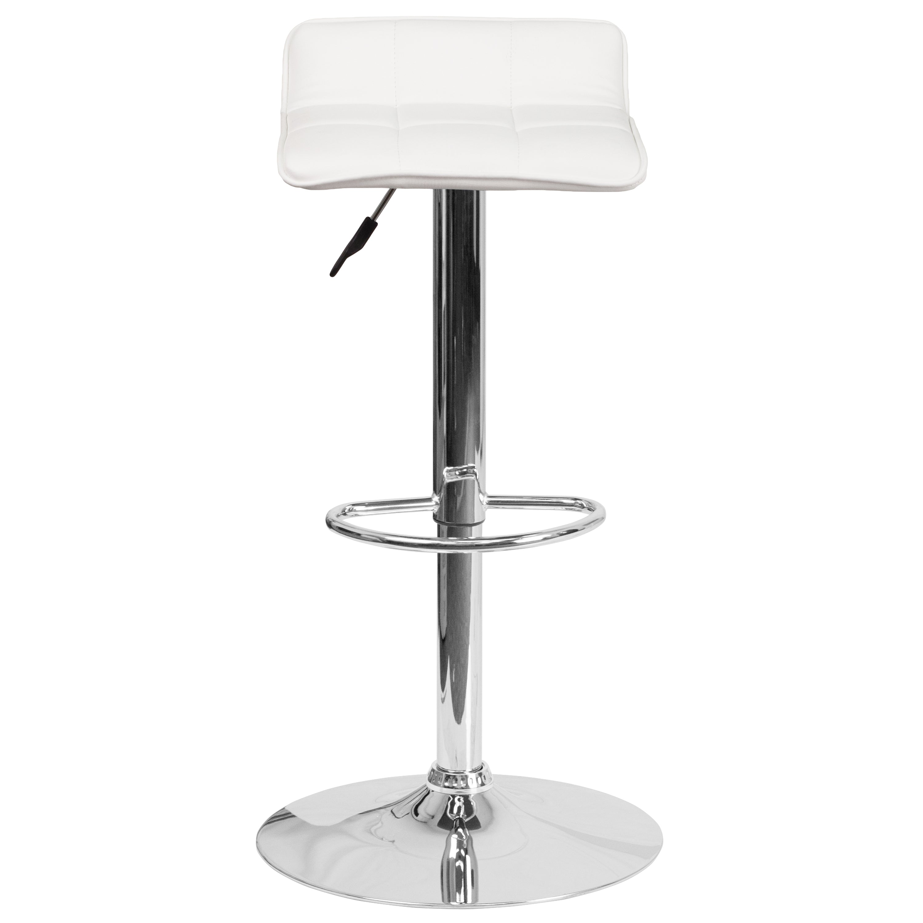 Contemporary Vinyl Adjustable Height Barstool with Quilted Wave Seat and Chrome Base-Bar Stool-Flash Furniture-Wall2Wall Furnishings
