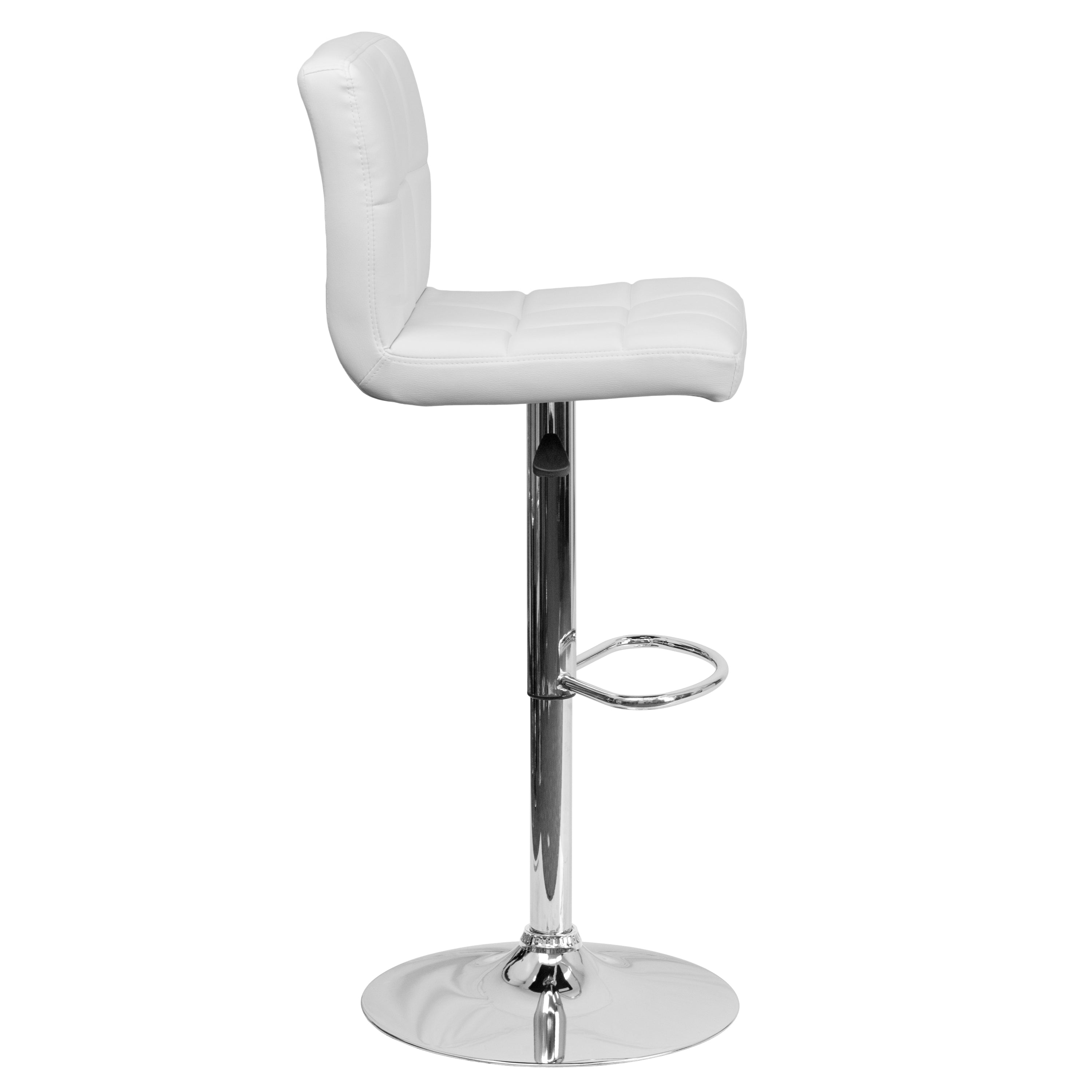Contemporary Quilted Vinyl Adjustable Height Barstool with Chrome Base-Bar Stool-Flash Furniture-Wall2Wall Furnishings