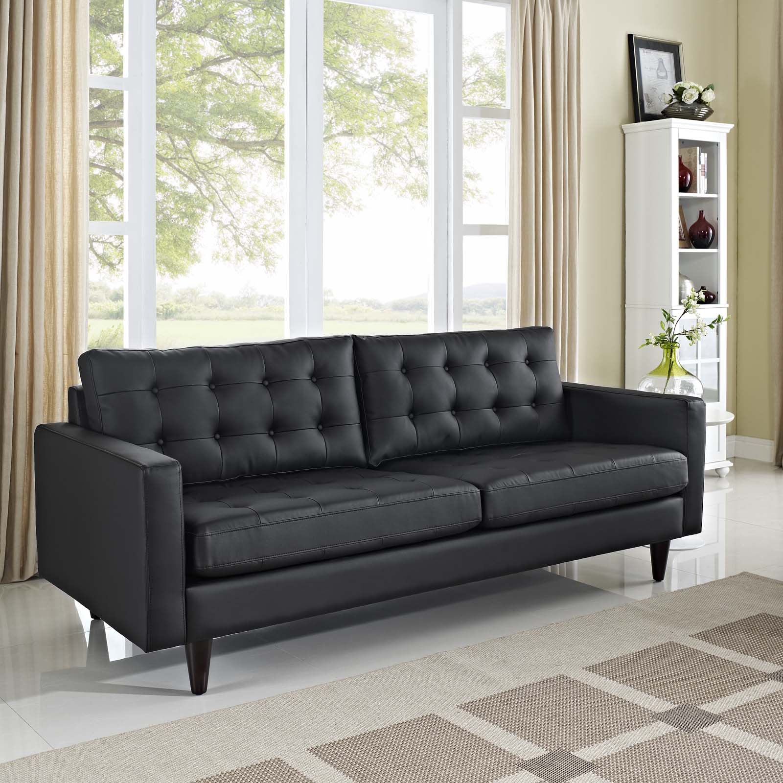 Empress Bonded Leather Sofa-Sofa-Modway-Wall2Wall Furnishings