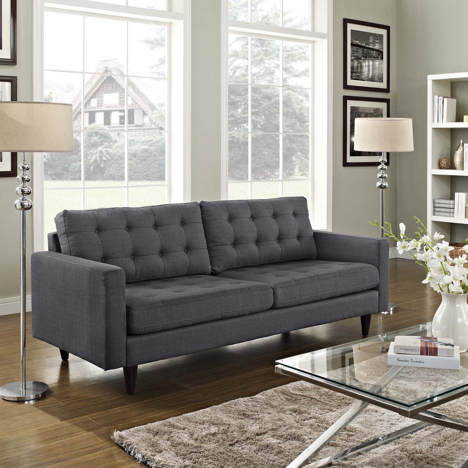 Empress Upholstered Fabric Sofa-Sofa-Modway-Wall2Wall Furnishings