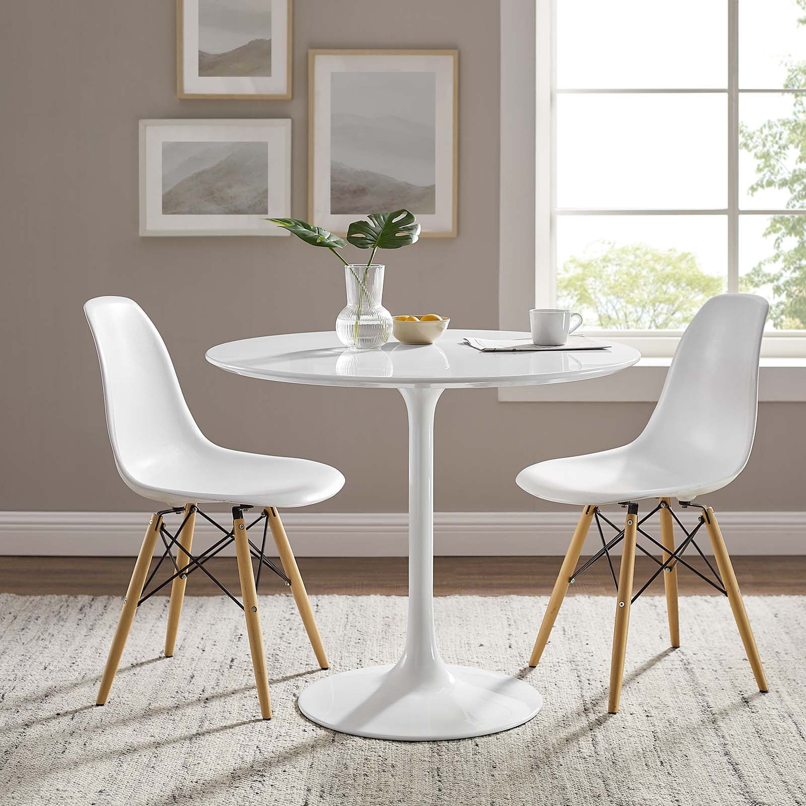 Lippa 36" Round Wood Top Dining Table-Dining Table-Modway-Wall2Wall Furnishings