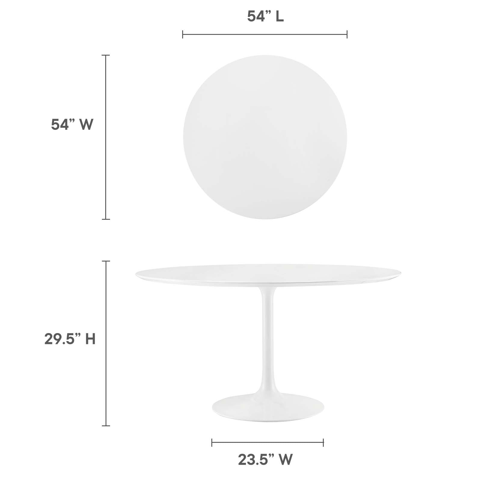 Lippa 54" Round Wood Top Dining Table-Dining Table-Modway-Wall2Wall Furnishings