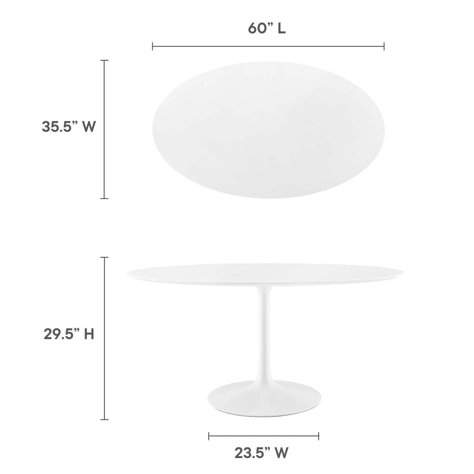 Lippa 60" Oval Wood Top Dining Table-Dining Table-Modway-Wall2Wall Furnishings