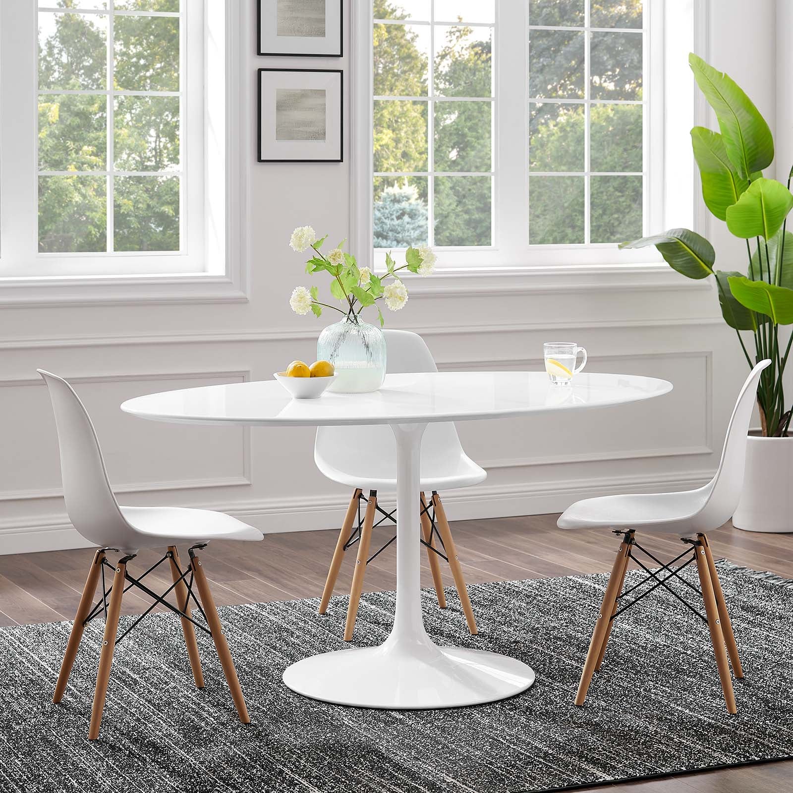 Lippa 60" Oval Wood Top Dining Table-Dining Table-Modway-Wall2Wall Furnishings