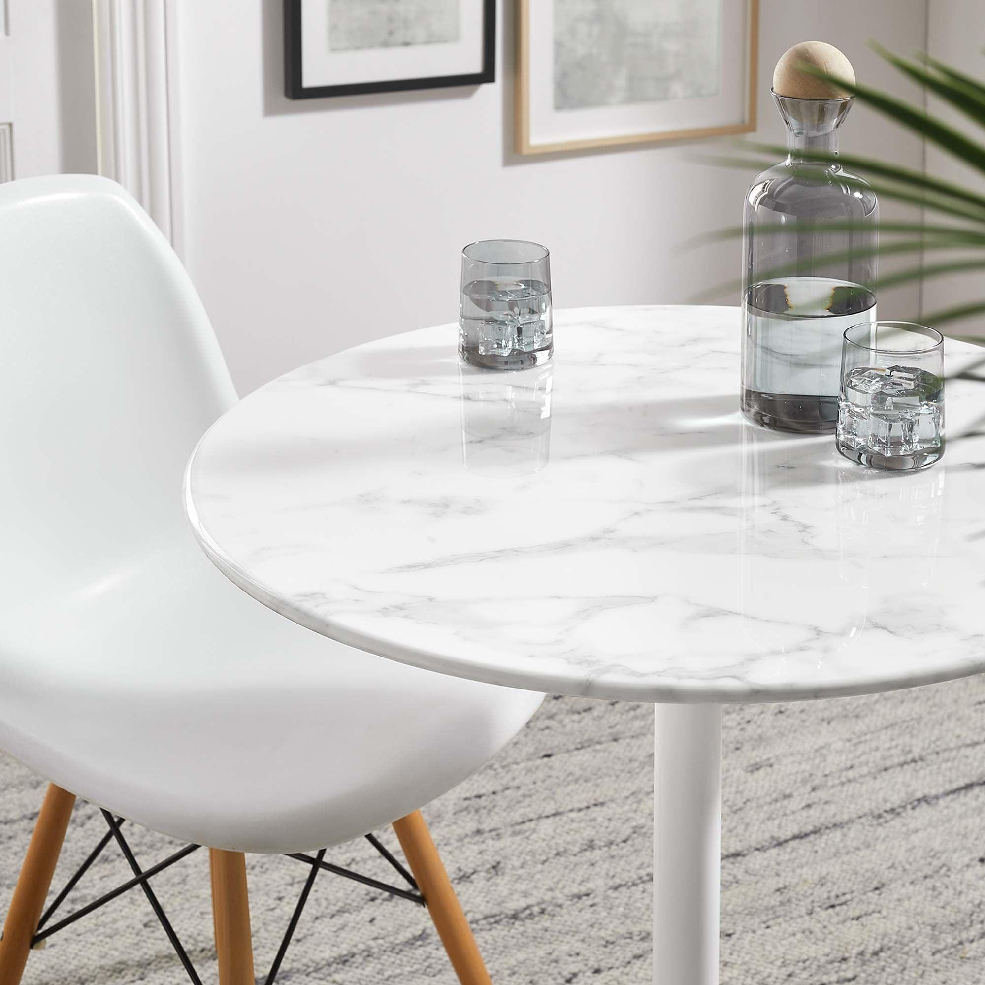 Lippa 28" Round Faux Marble Dining Table