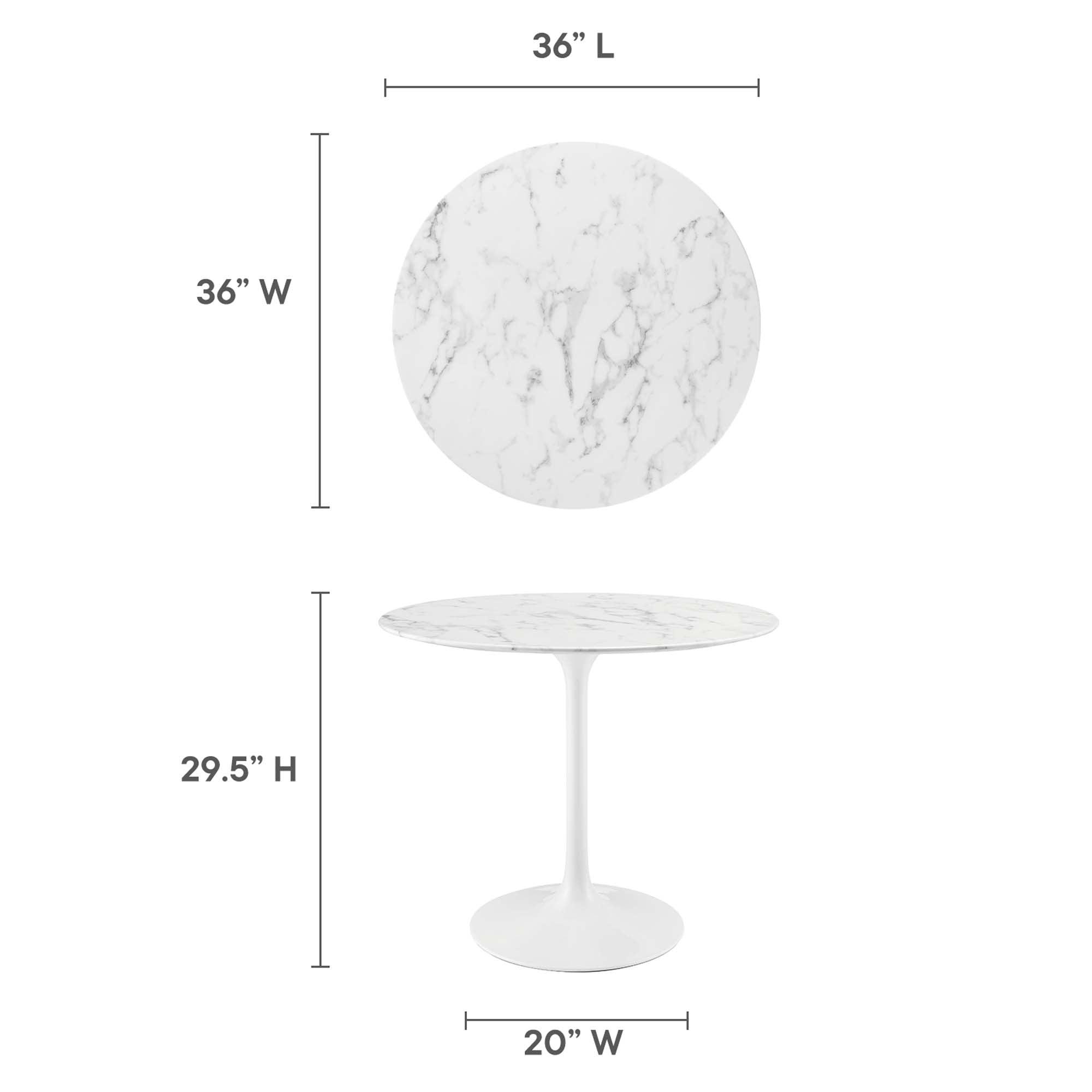 Lippa 36" Round Faux Marble Dining Table