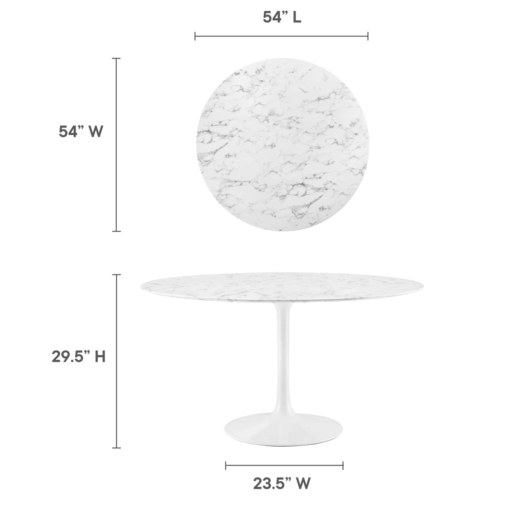 Lippa 54" Round Faux Marble Dining Table