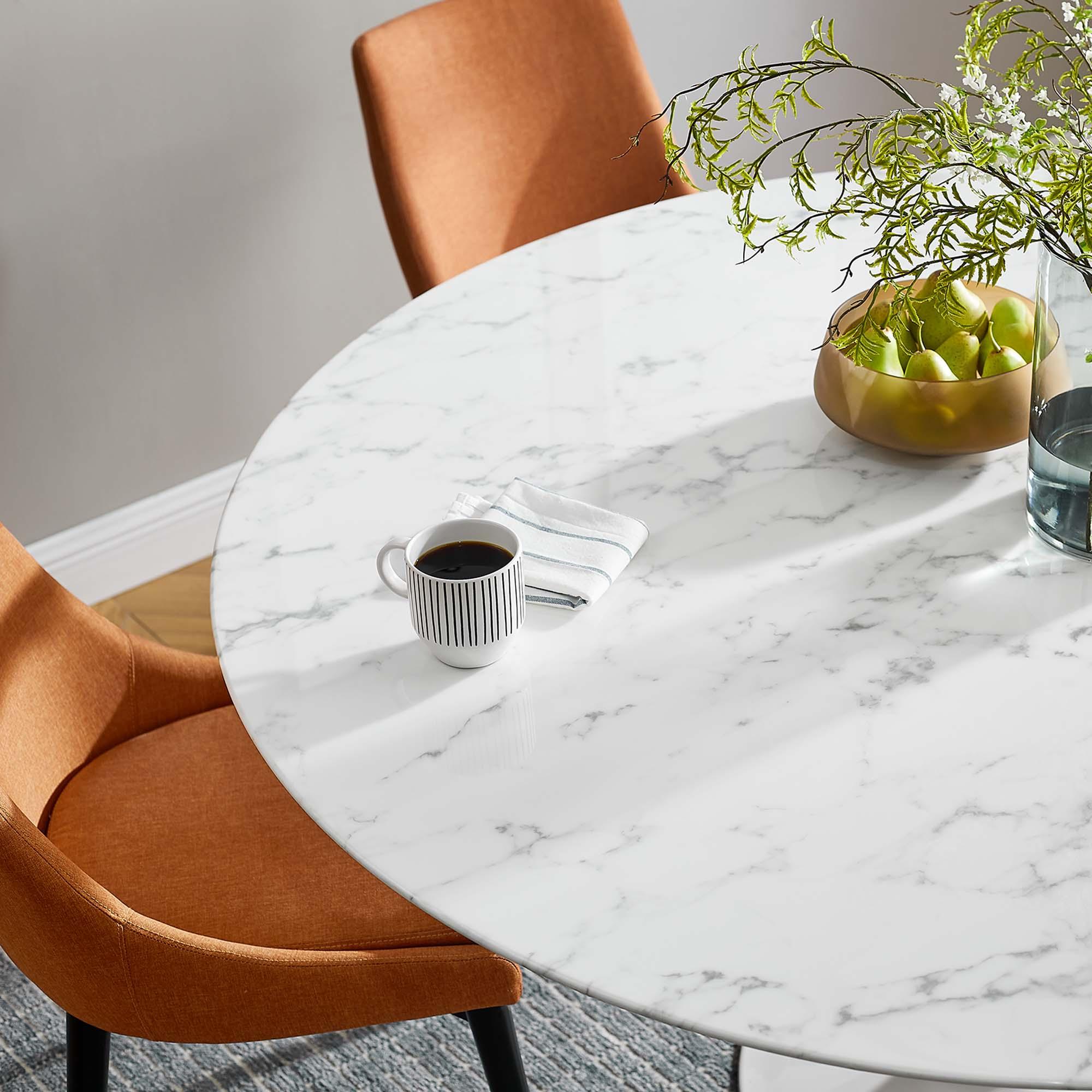 Lippa 60" Round Faux Marble Dining Table