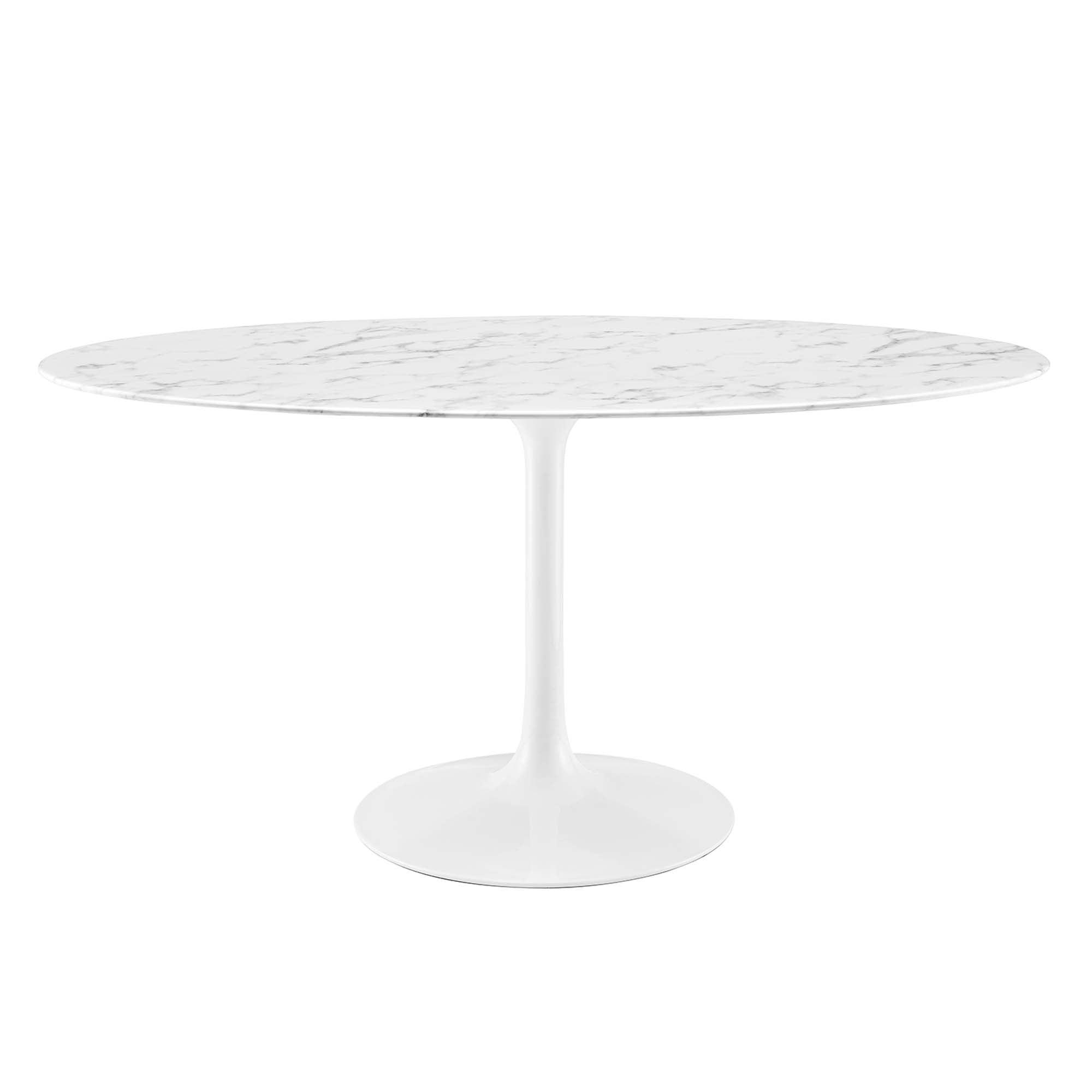 Lippa 60" Oval Faux Marble Dining Table