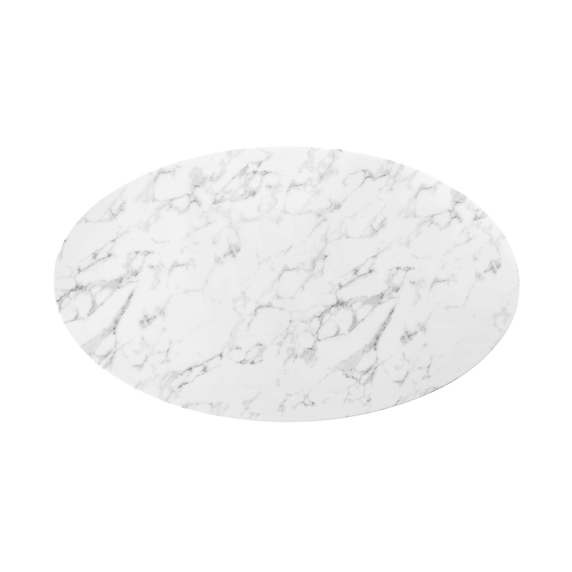 Lippa 60" Oval Faux Marble Dining Table