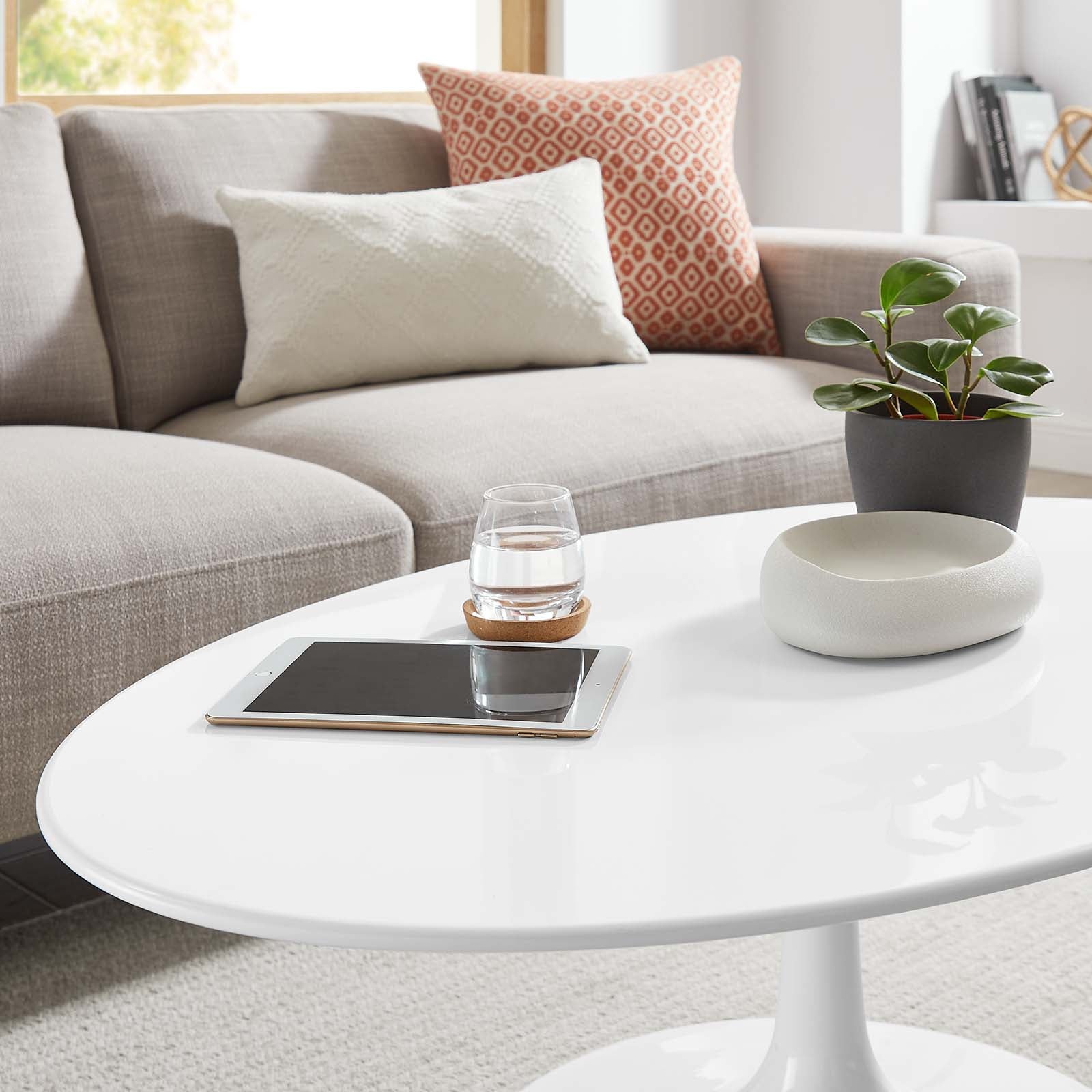 Lippa 42" Oval-Shaped Wood Top Coffee Table-Coffee Table-Modway-Wall2Wall Furnishings