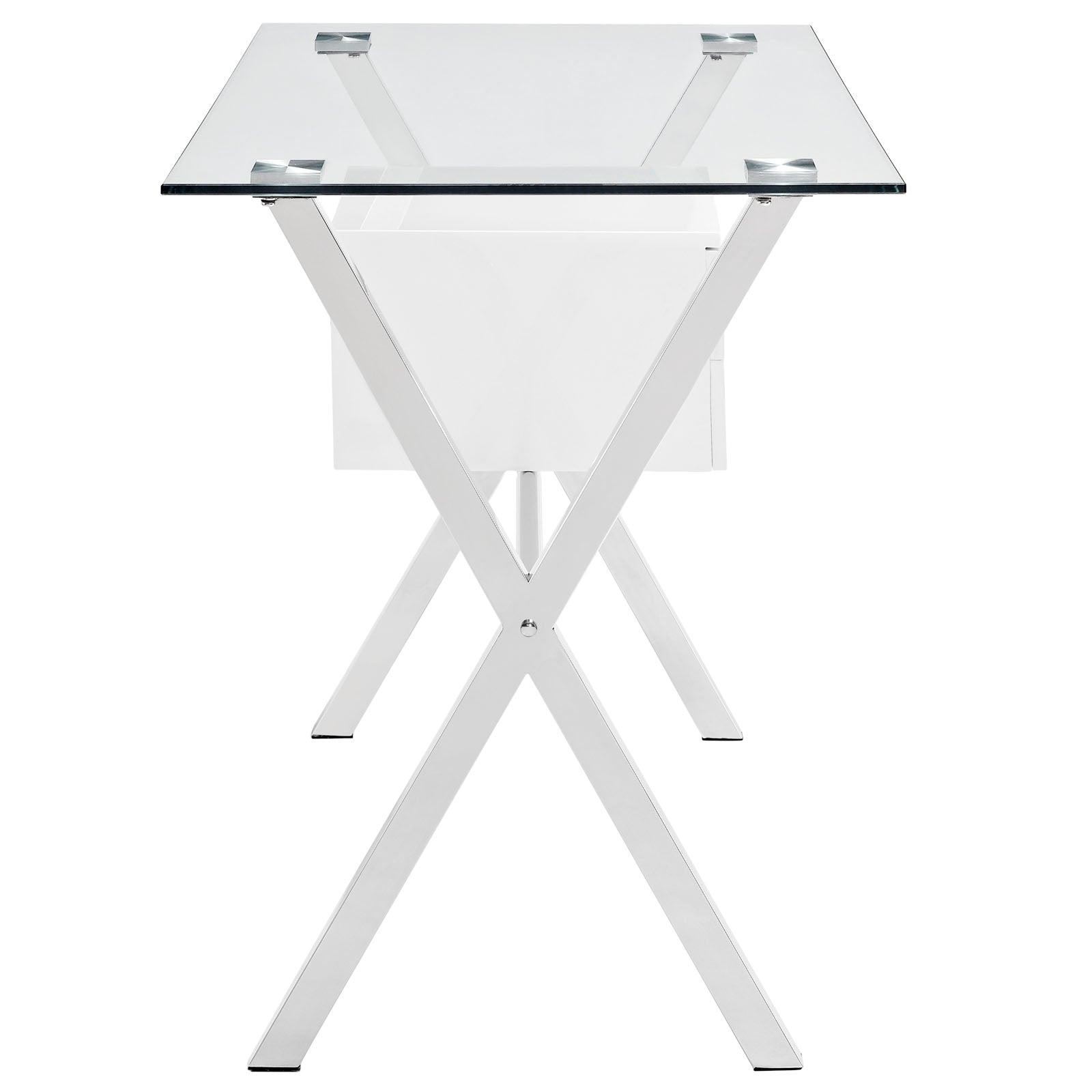 Stasis Glass Top Office Desk-Desk-Modway-Wall2Wall Furnishings