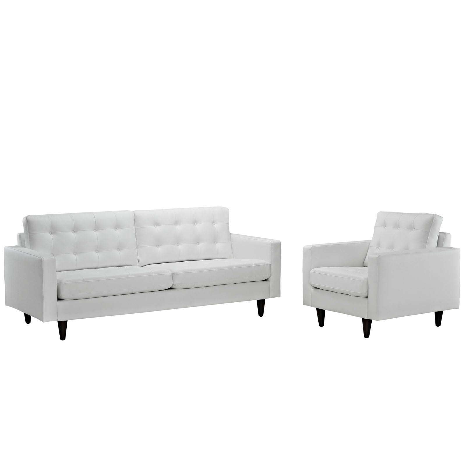 Empress Sofa and Armchair Set of 2-Sofa Set-Modway-Wall2Wall Furnishings
