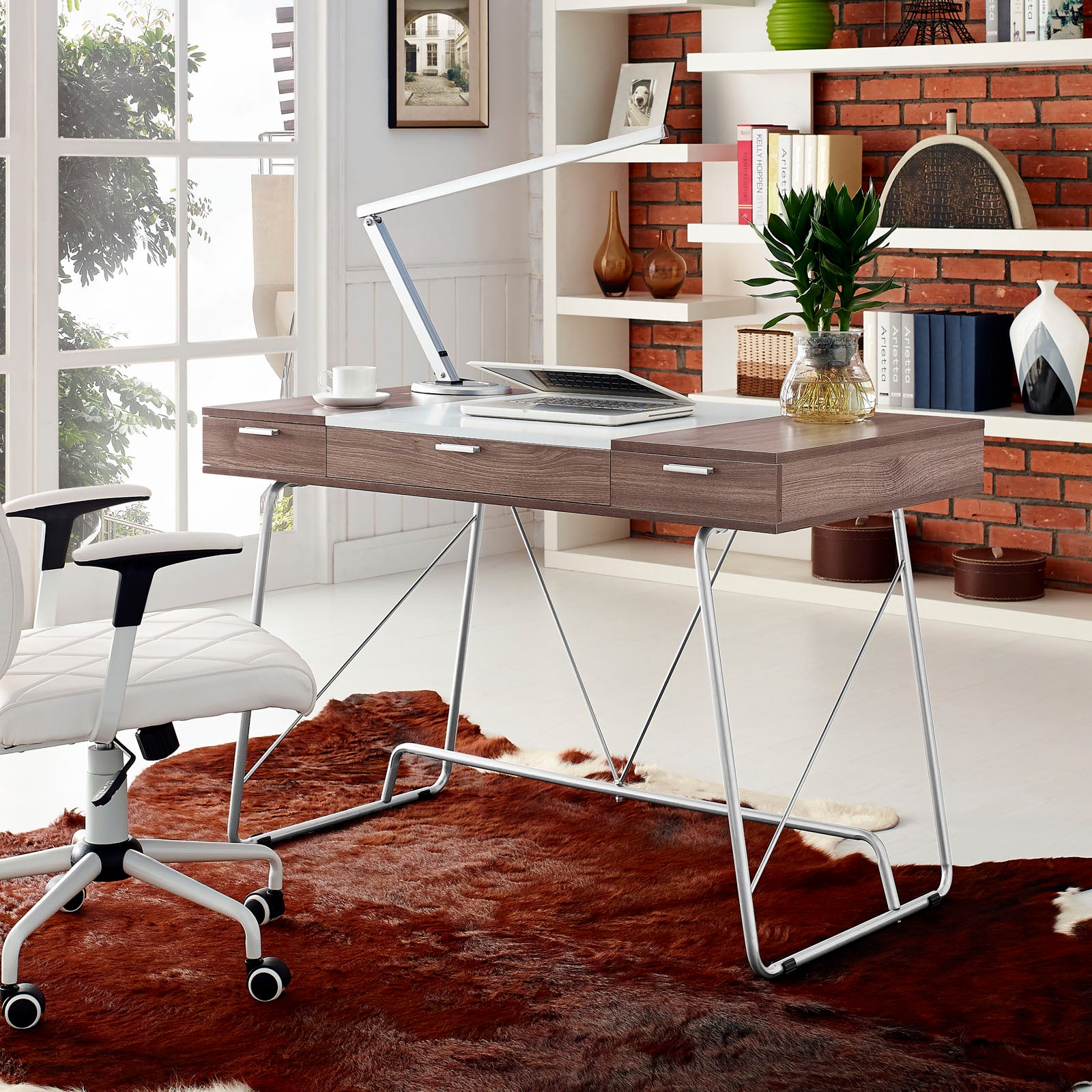 Panel Office Desk-Desk-Modway-Wall2Wall Furnishings
