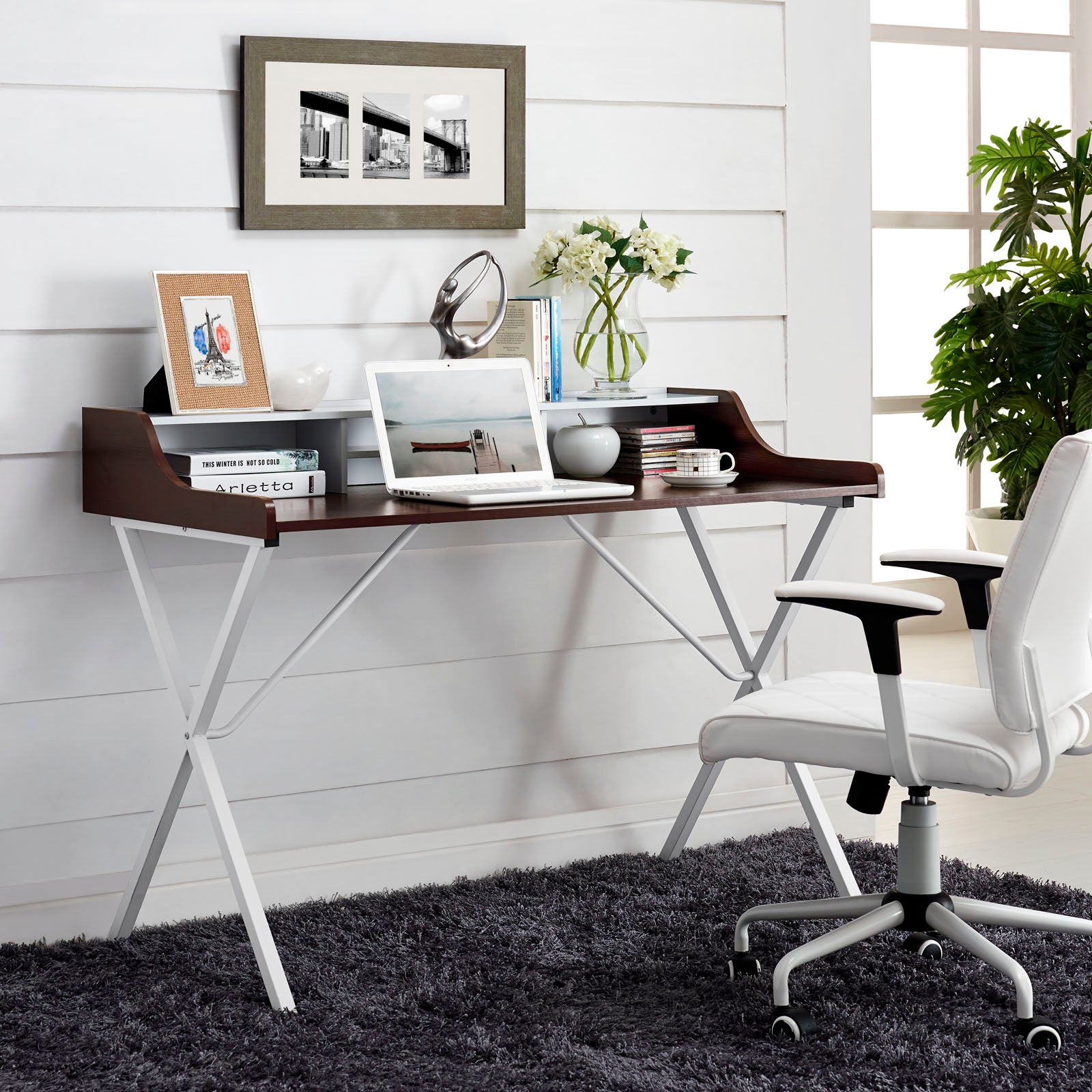Bin Office Desk-Desk-Modway-Wall2Wall Furnishings
