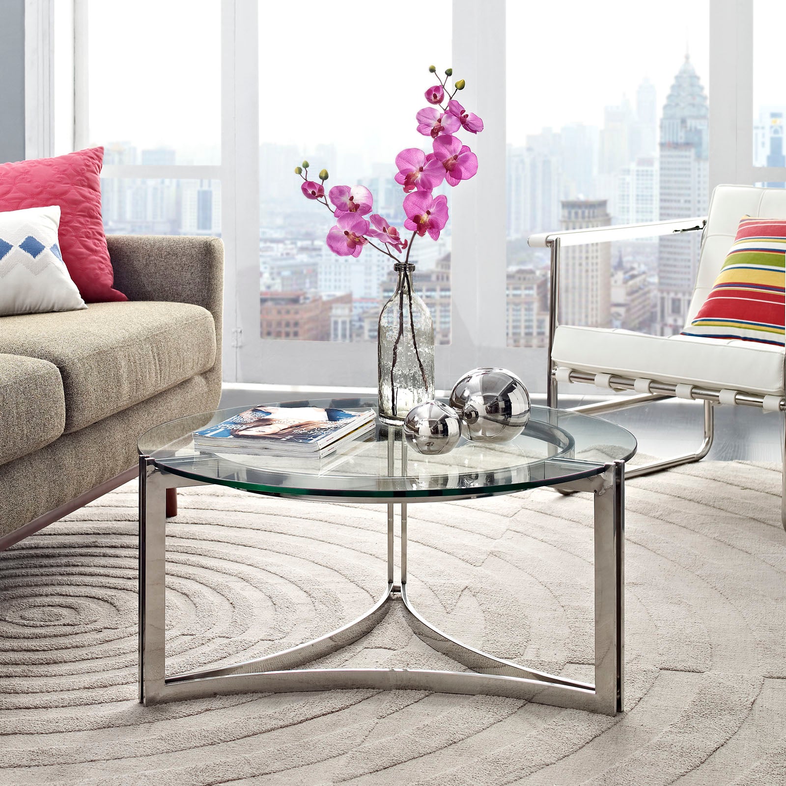 Signet Stainless Steel Coffee Table-Coffee Table-Modway-Wall2Wall Furnishings