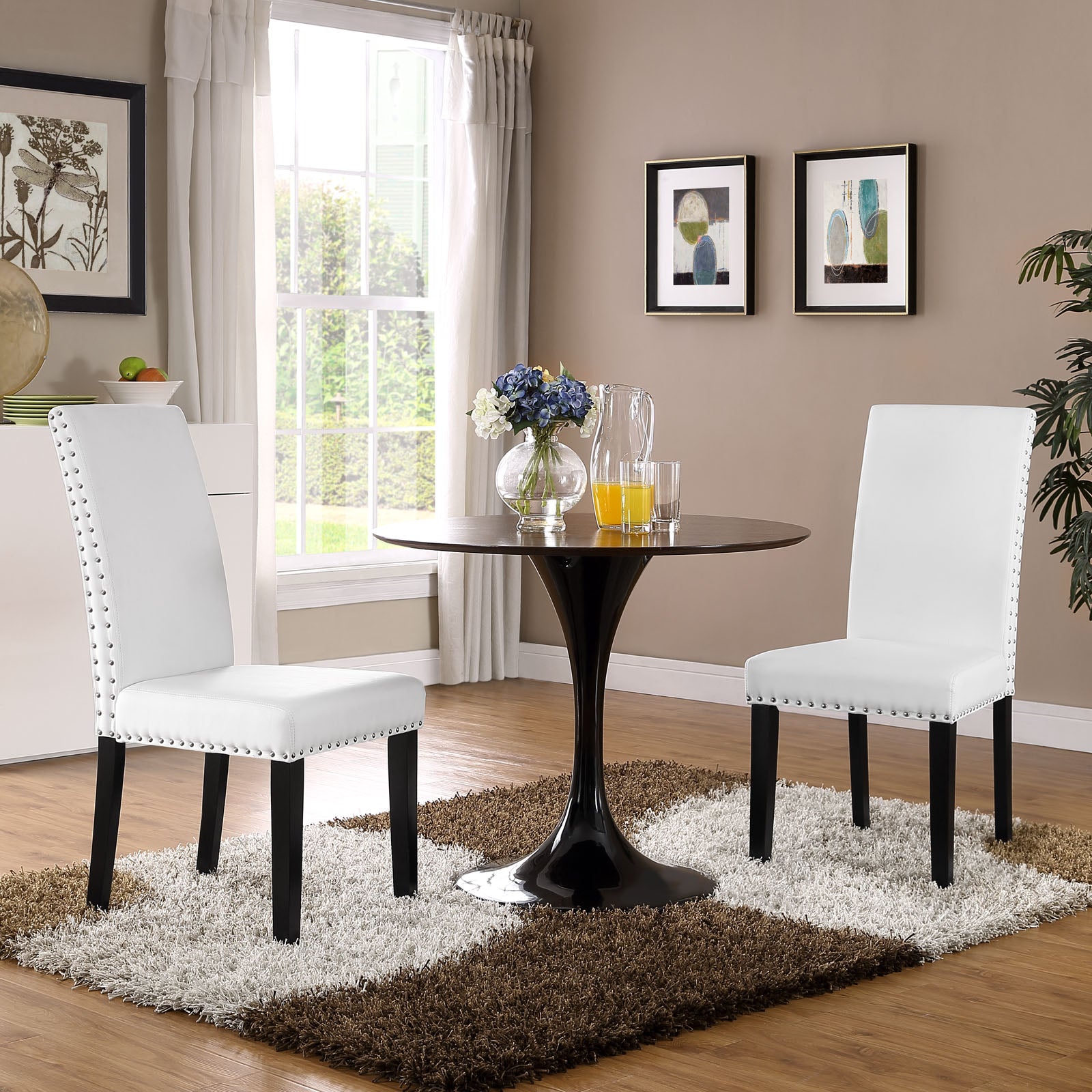 Parcel Dining Faux Leather Side Chair-Dining Chair-Modway-Wall2Wall Furnishings