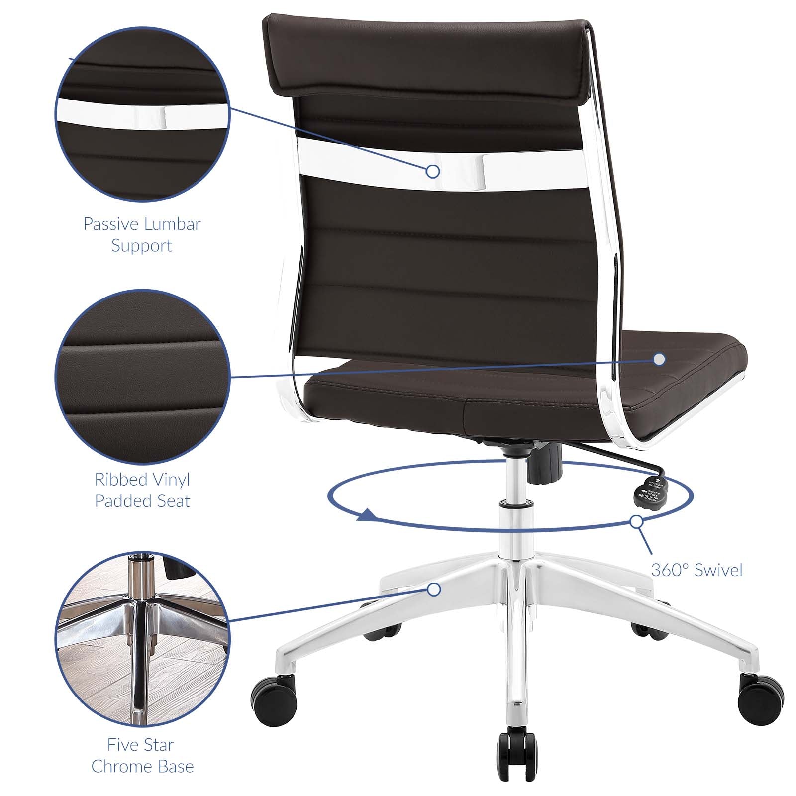Jive Armless Mid Back Office Chair-Office Chair-Modway-Wall2Wall Furnishings