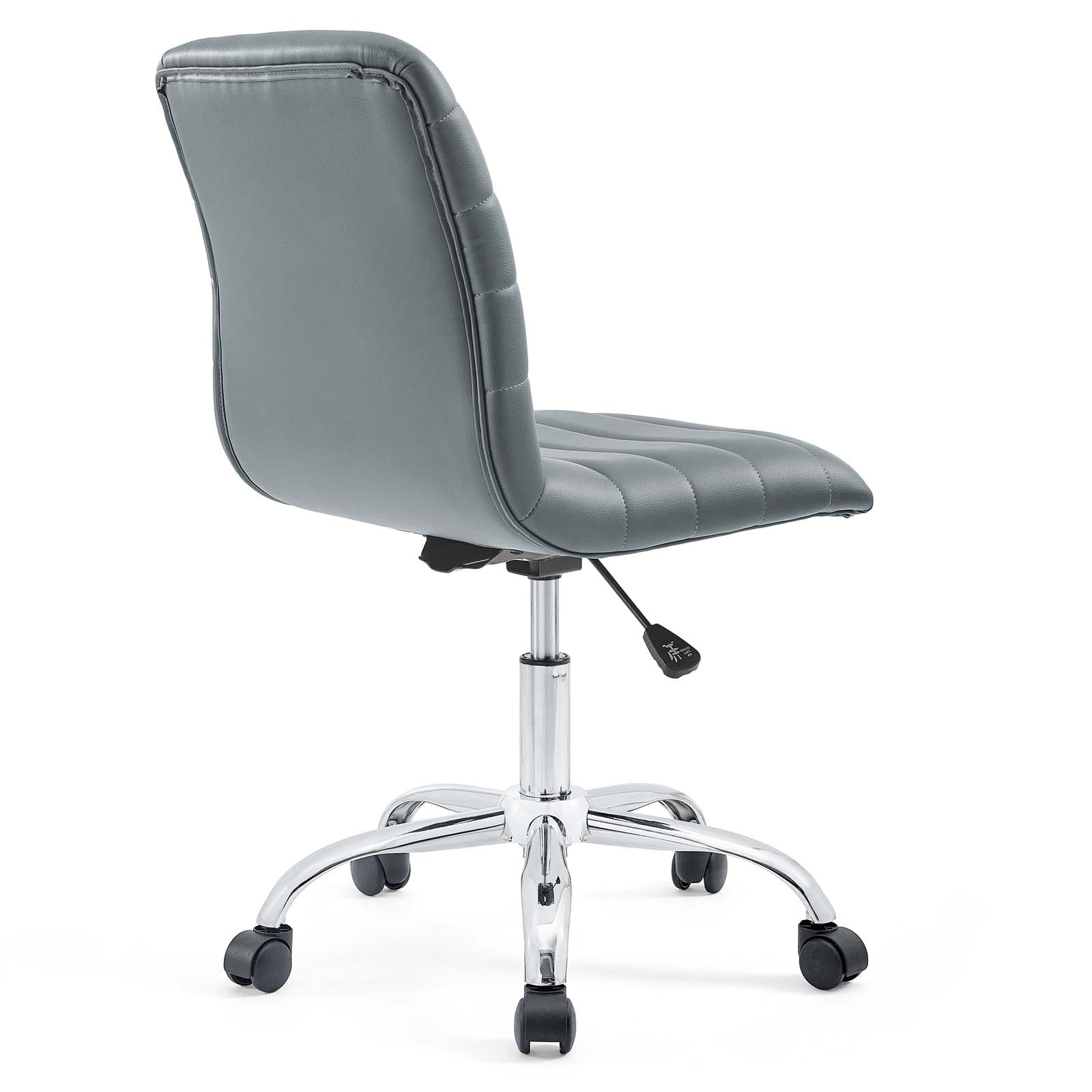 Ripple Armless Mid Back Vinyl Office Chair-Office Chair-Modway-Wall2Wall Furnishings