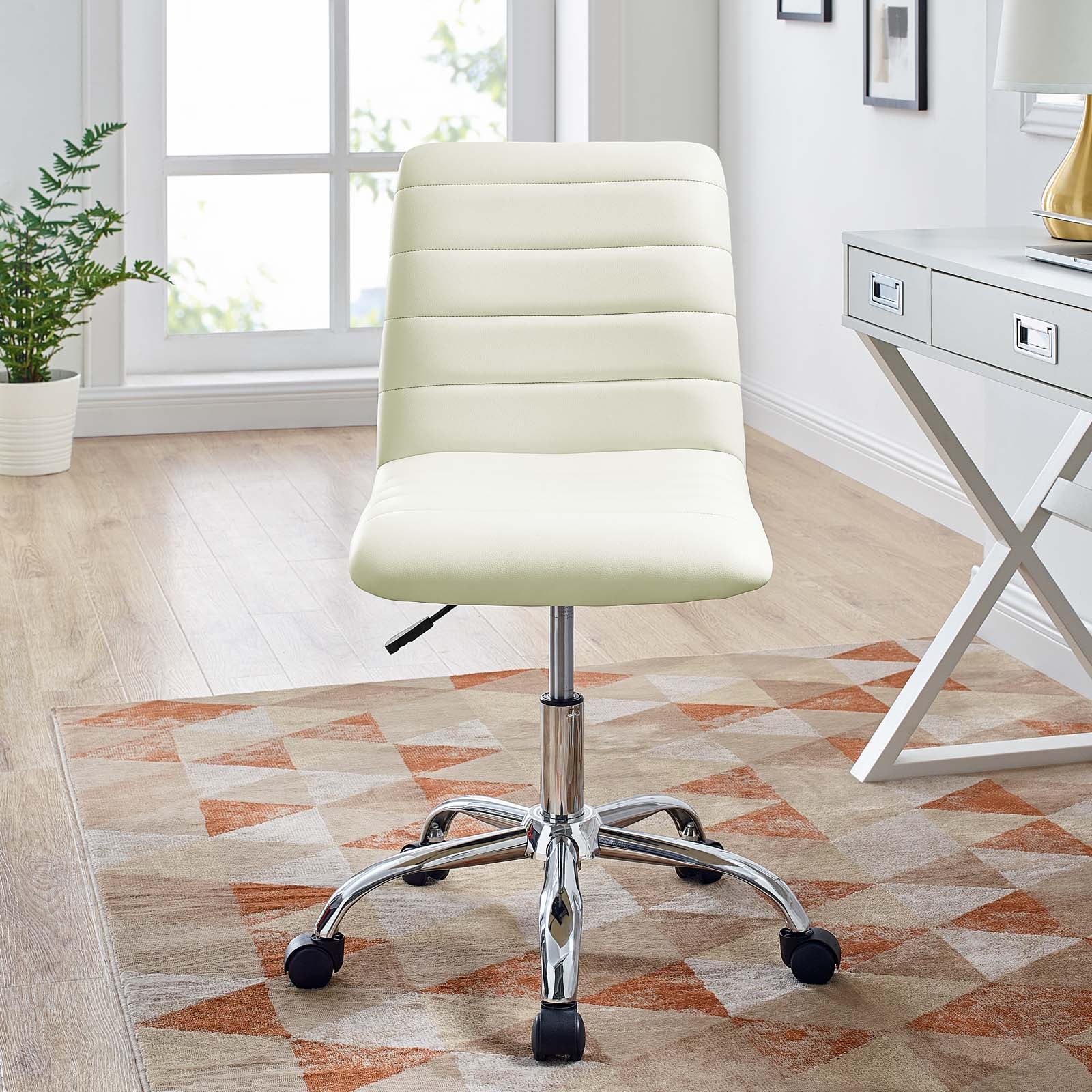 Ripple Armless Mid Back Vinyl Office Chair-Office Chair-Modway-Wall2Wall Furnishings