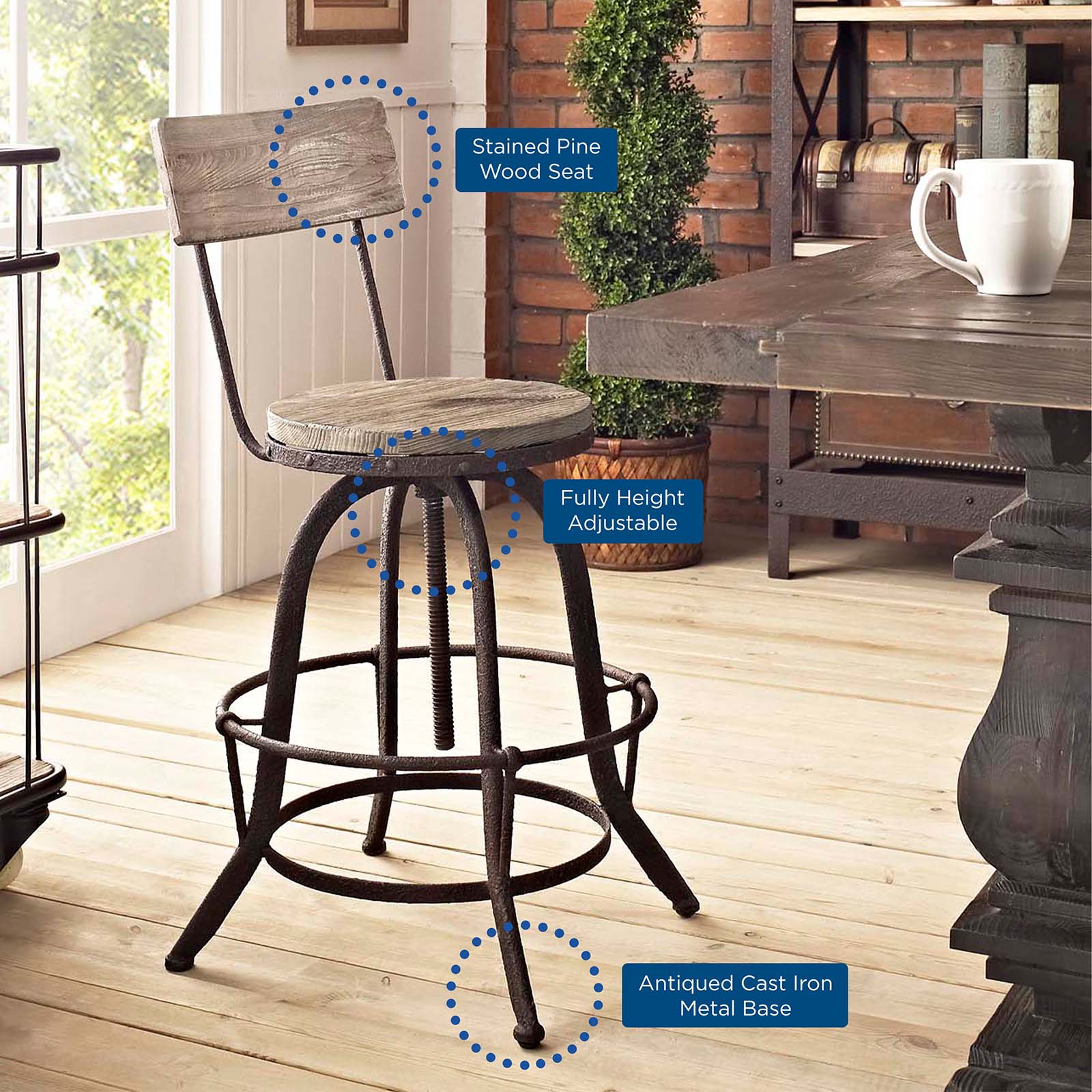 Procure Bar Stool Set of 4-Dining Chair-Modway-Wall2Wall Furnishings