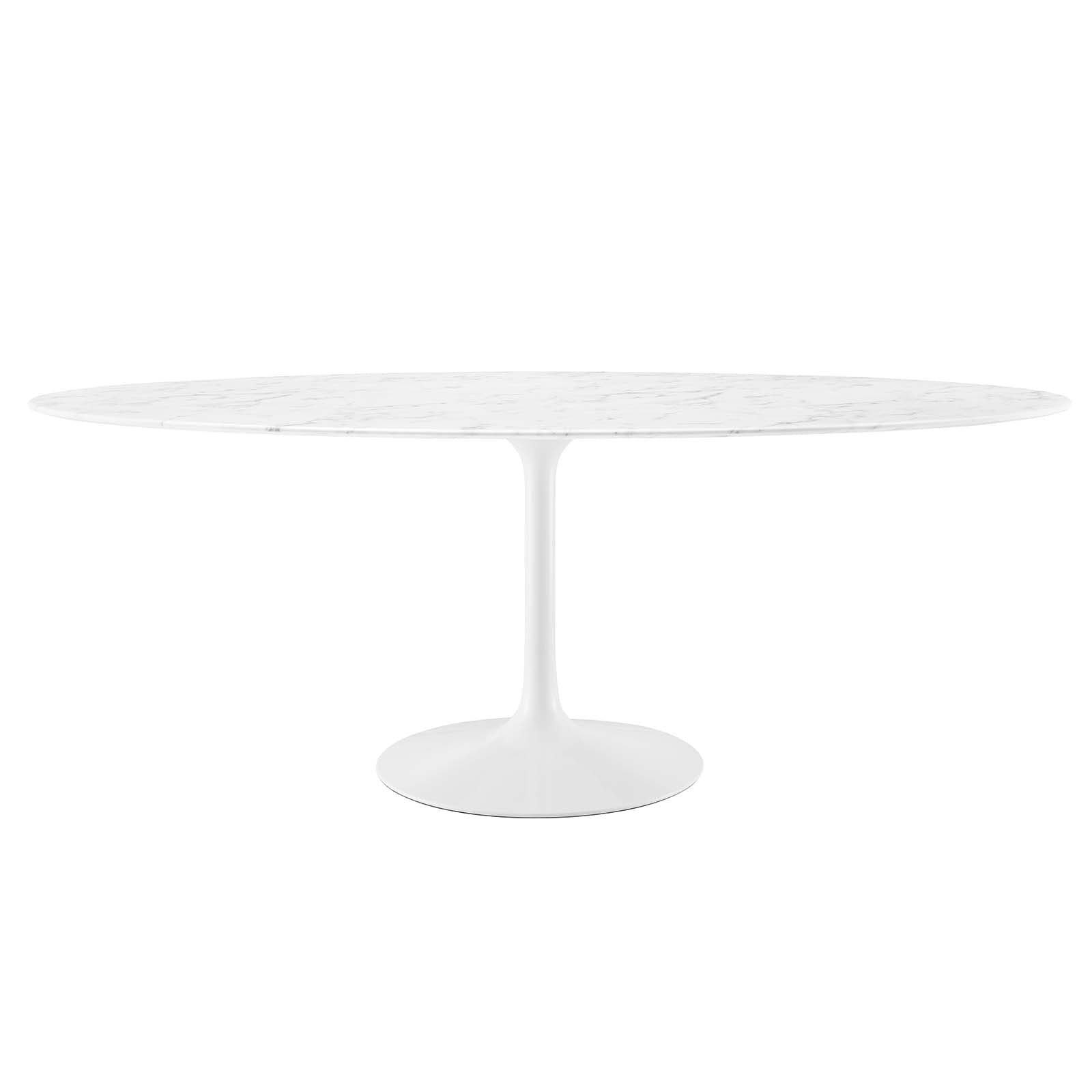 Lippa 78" Oval Artificial Marble Dining Table-Dining Table-Modway-Wall2Wall Furnishings