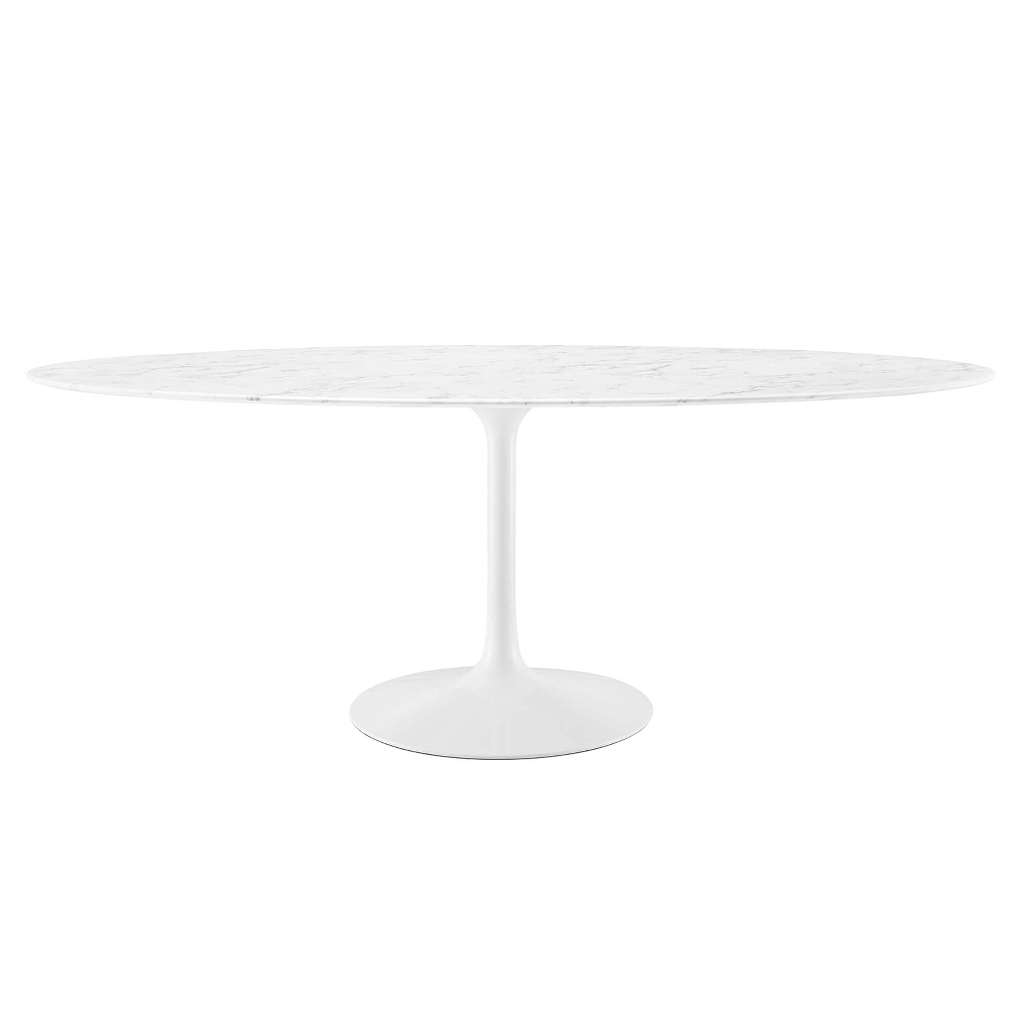 Lippa 78" Oval Faux Marble Dining Table