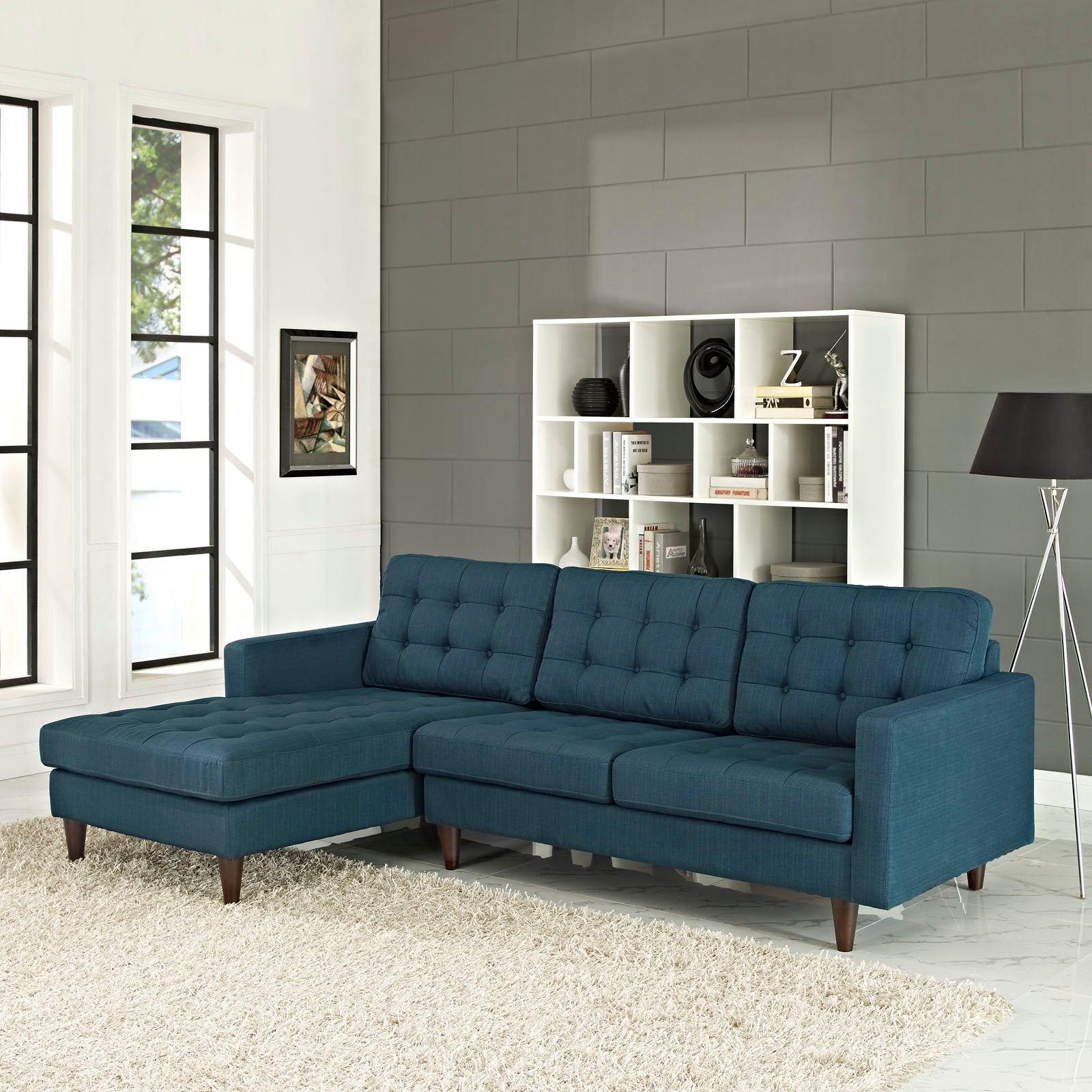 Empress Left-Facing Upholstered Fabric Sectional Sofa-Sectional-Modway-Wall2Wall Furnishings