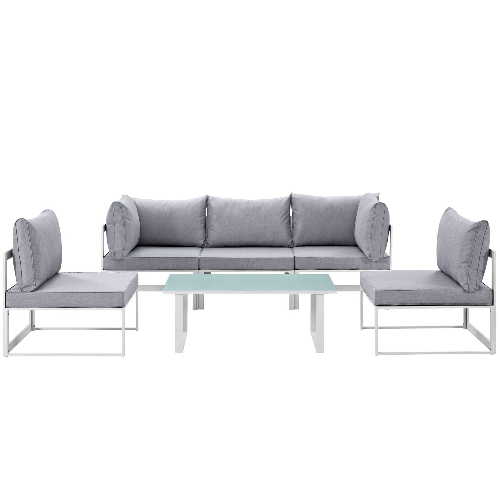 Fortuna 6 Piece Outdoor Patio Sectional Sofa Set-Outdoor Set-Modway-Wall2Wall Furnishings