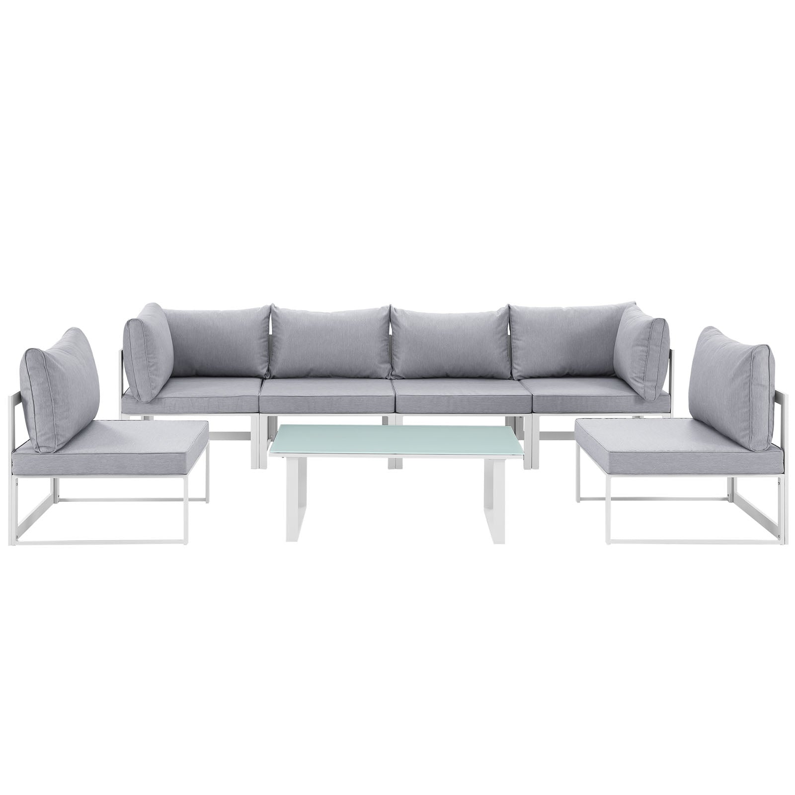 Fortuna 7 Piece Outdoor Patio Sectional Sofa Set-Outdoor Set-Modway-Wall2Wall Furnishings