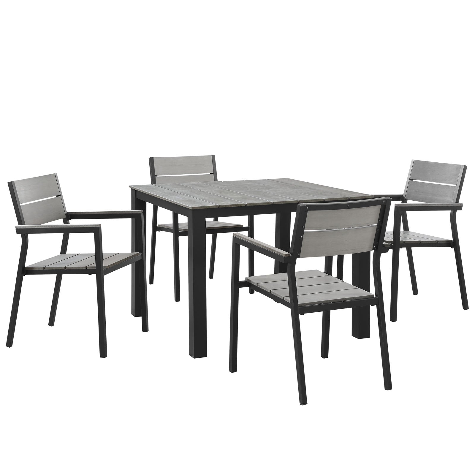 Maine 5 Piece Outdoor Patio Dining Set-Outdoor Dining Set-Modway-Wall2Wall Furnishings
