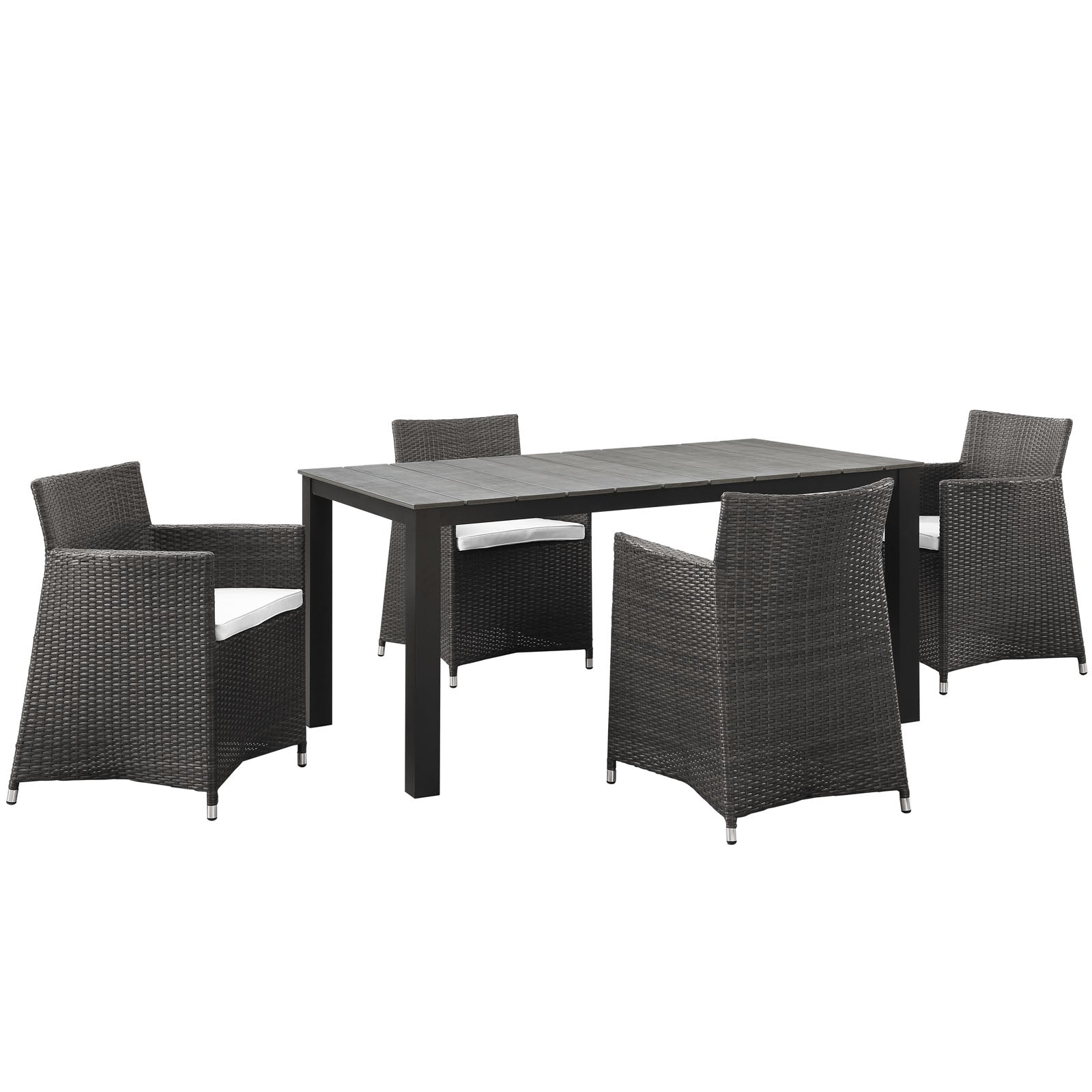 Junction 5 Piece Outdoor Patio Dining Set-Outdoor Dining Set-Modway-Wall2Wall Furnishings