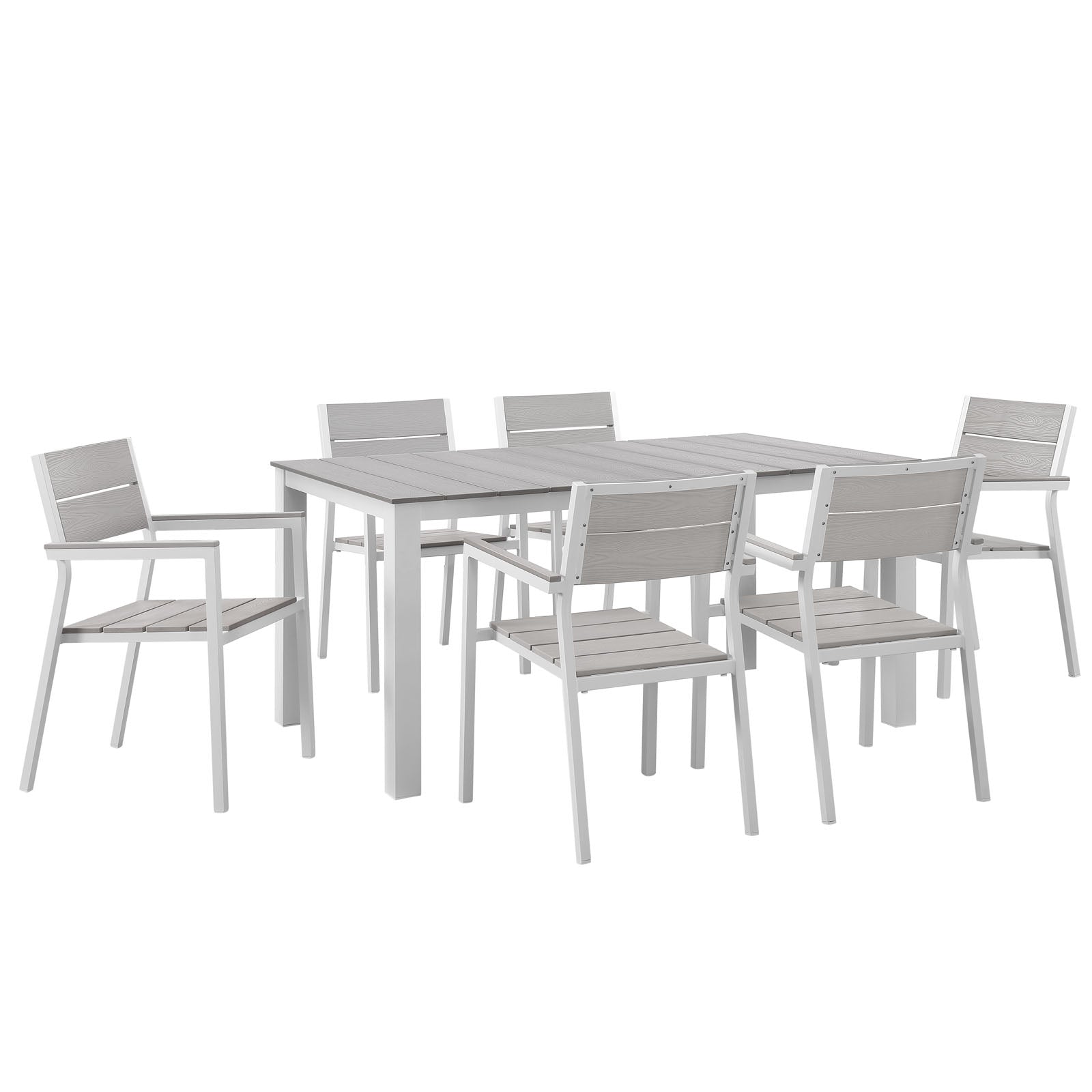 Maine 7 Piece Outdoor Patio Dining Set-Outdoor Dining Set-Modway-Wall2Wall Furnishings