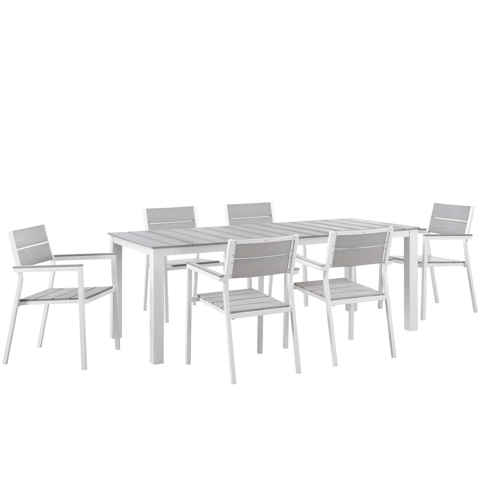 Maine 7 Piece Outdoor Patio Dining Set-Outdoor Dining Set-Modway-Wall2Wall Furnishings