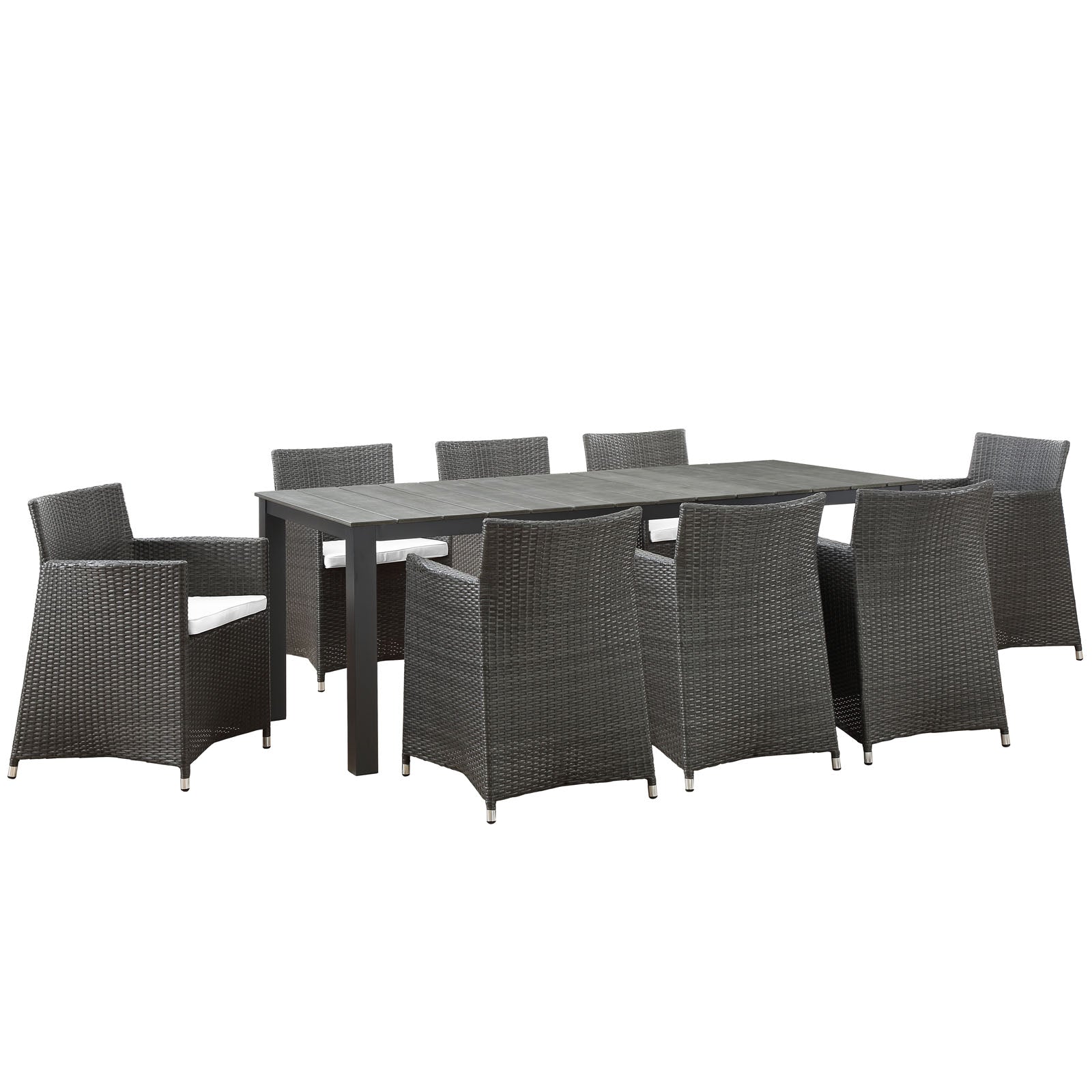Junction 9 Piece Outdoor Patio Dining Set-Outdoor Dining Set-Modway-Wall2Wall Furnishings