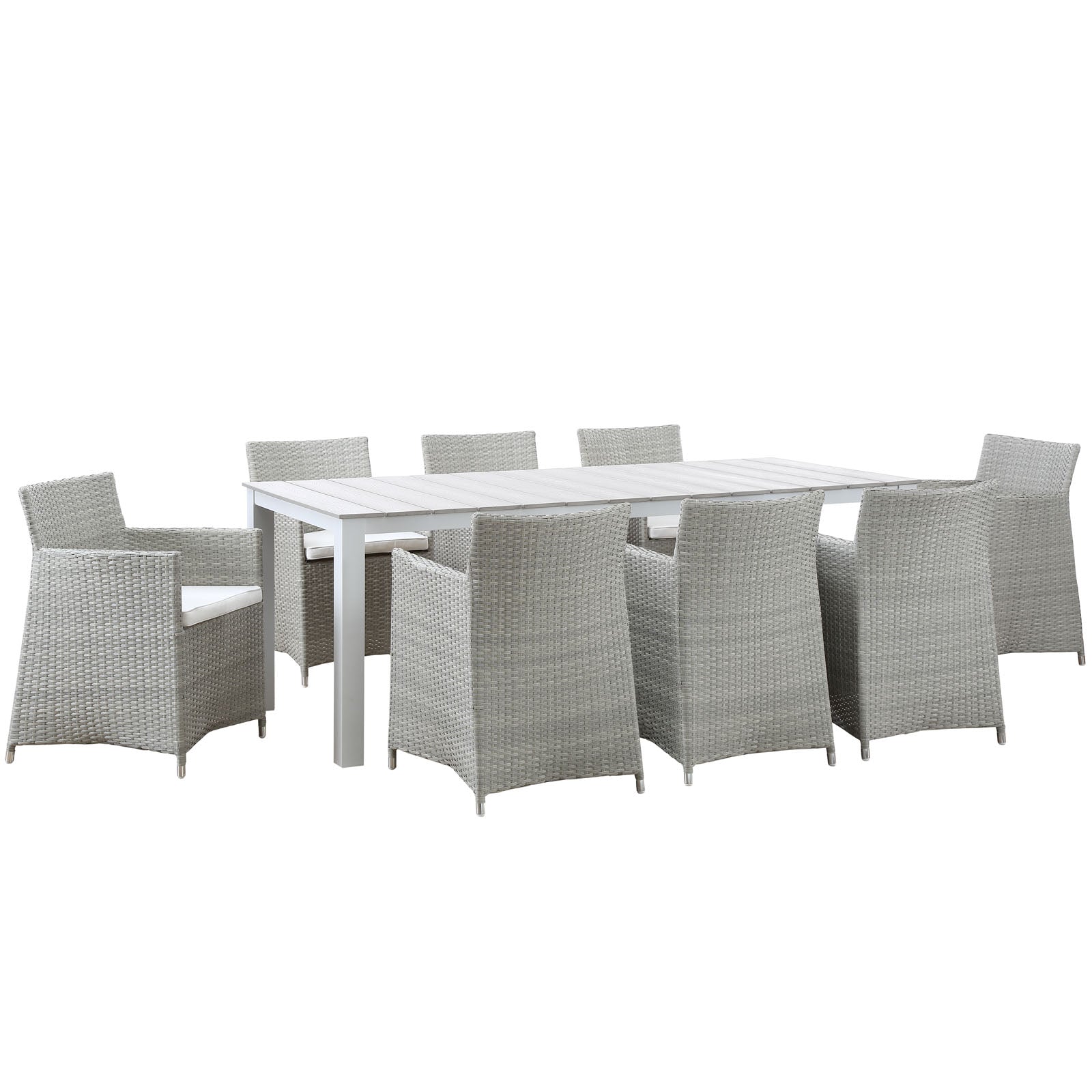 Junction 9 Piece Outdoor Patio Dining Set-Outdoor Dining Set-Modway-Wall2Wall Furnishings