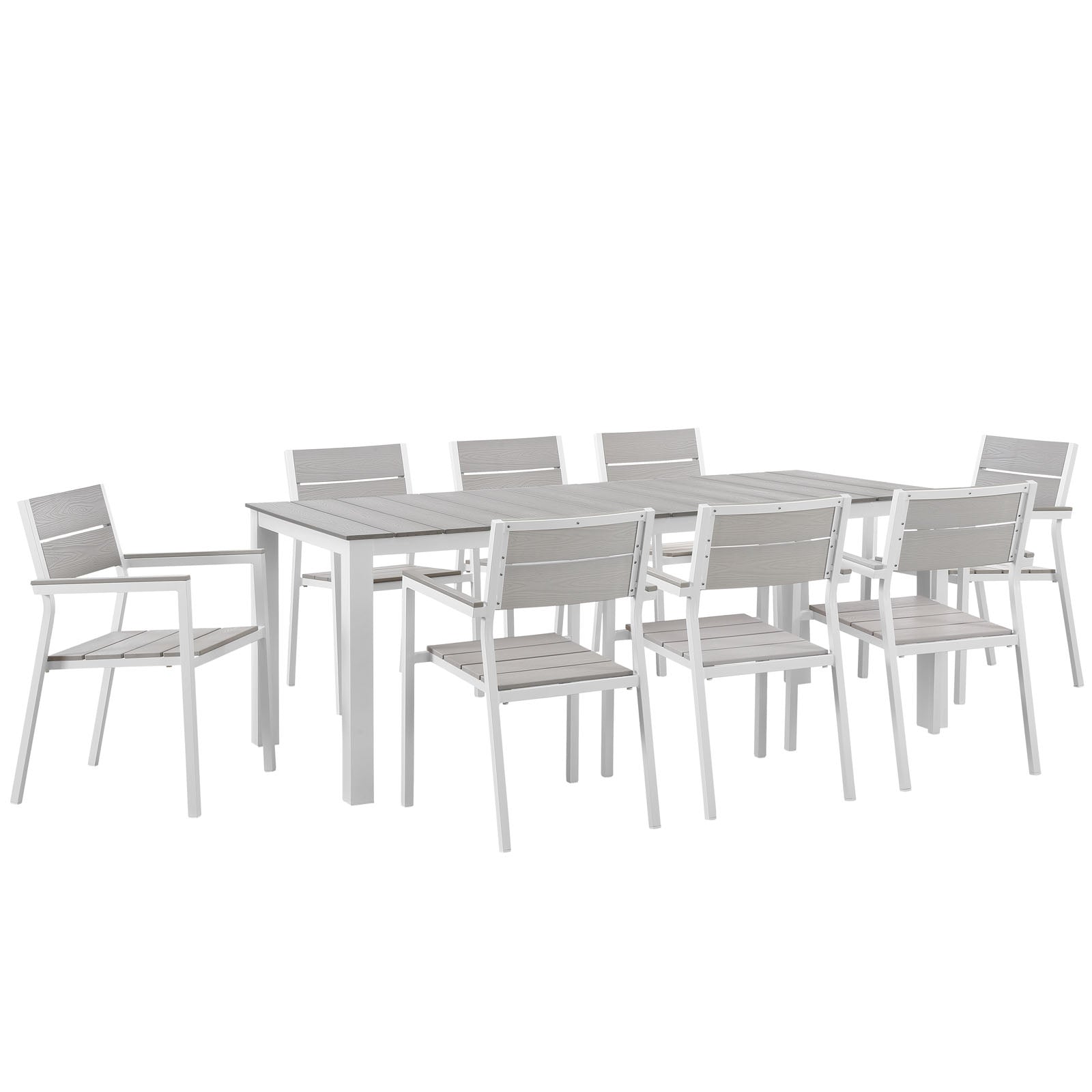 Maine 9 Piece Outdoor Patio Dining Set-Outdoor Dining Set-Modway-Wall2Wall Furnishings