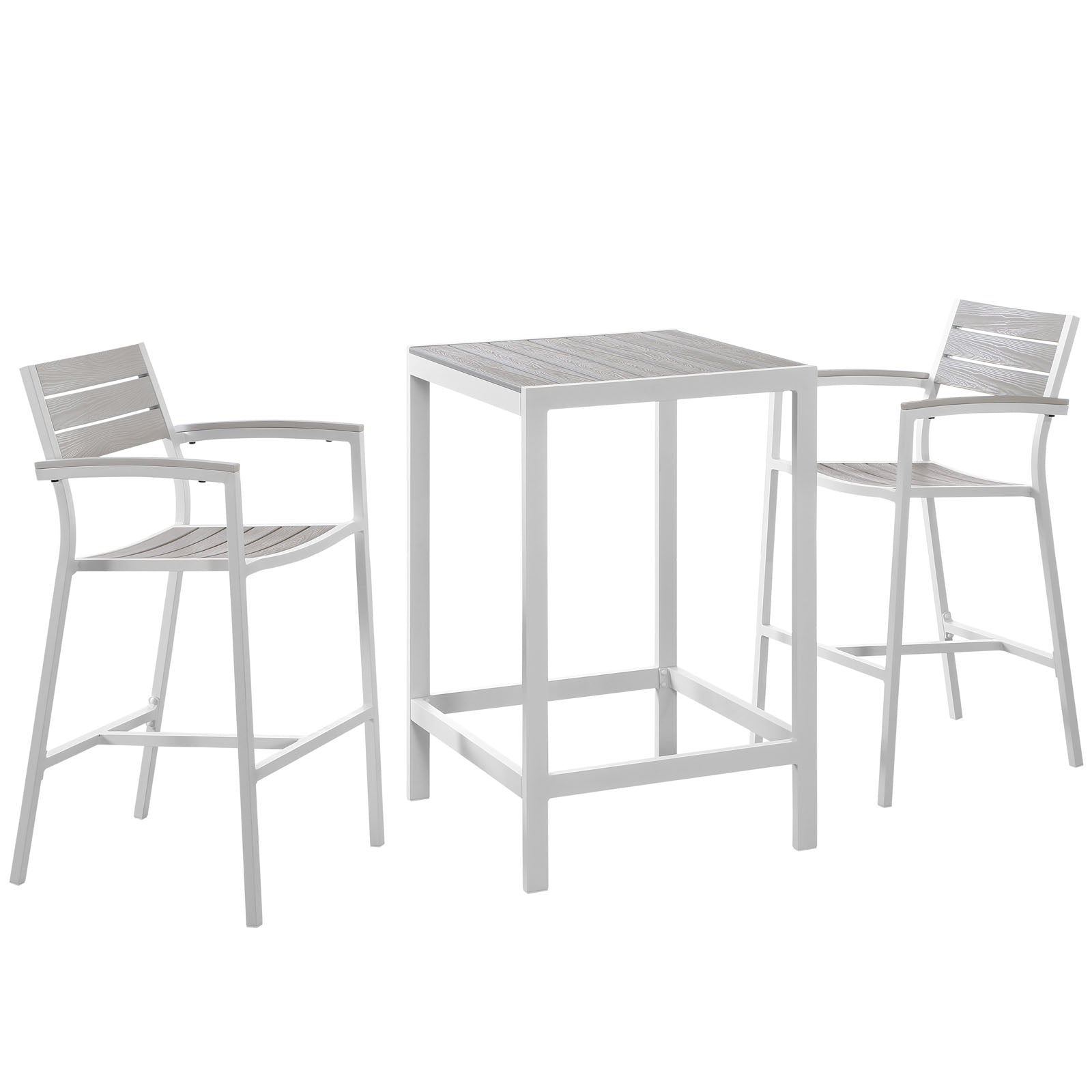 Maine 3 Piece Outdoor Patio Dining Set-Outdoor Dining Set-Modway-Wall2Wall Furnishings