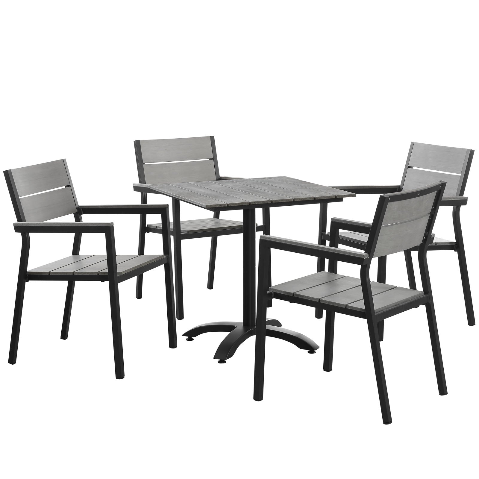 Maine 5 Piece Outdoor Patio Dining Set-Outdoor Dining Set-Modway-Wall2Wall Furnishings
