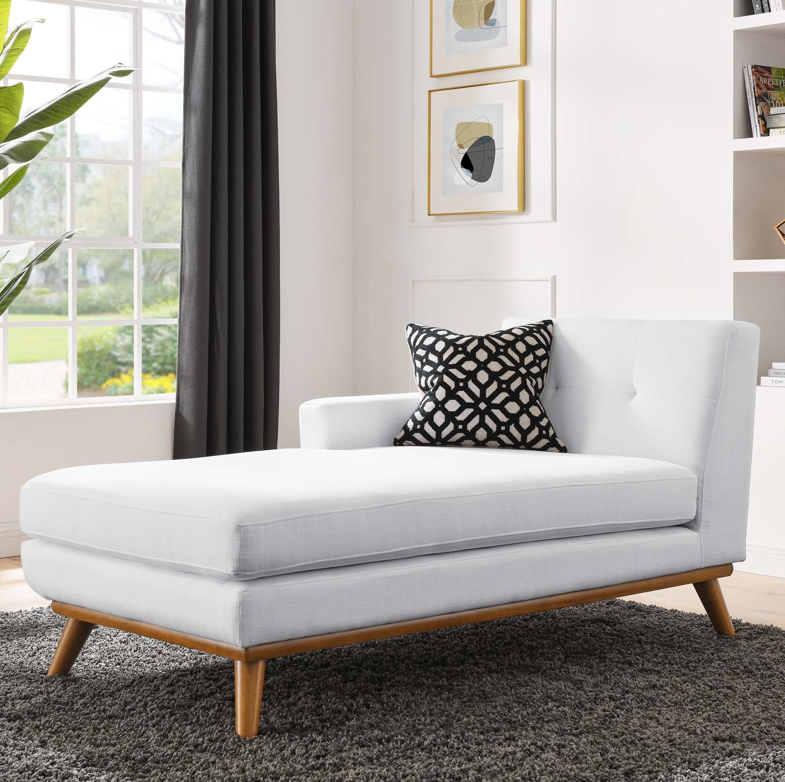 Engage Left-Facing Upholstered Fabric Chaise-Chaise-Modway-Wall2Wall Furnishings