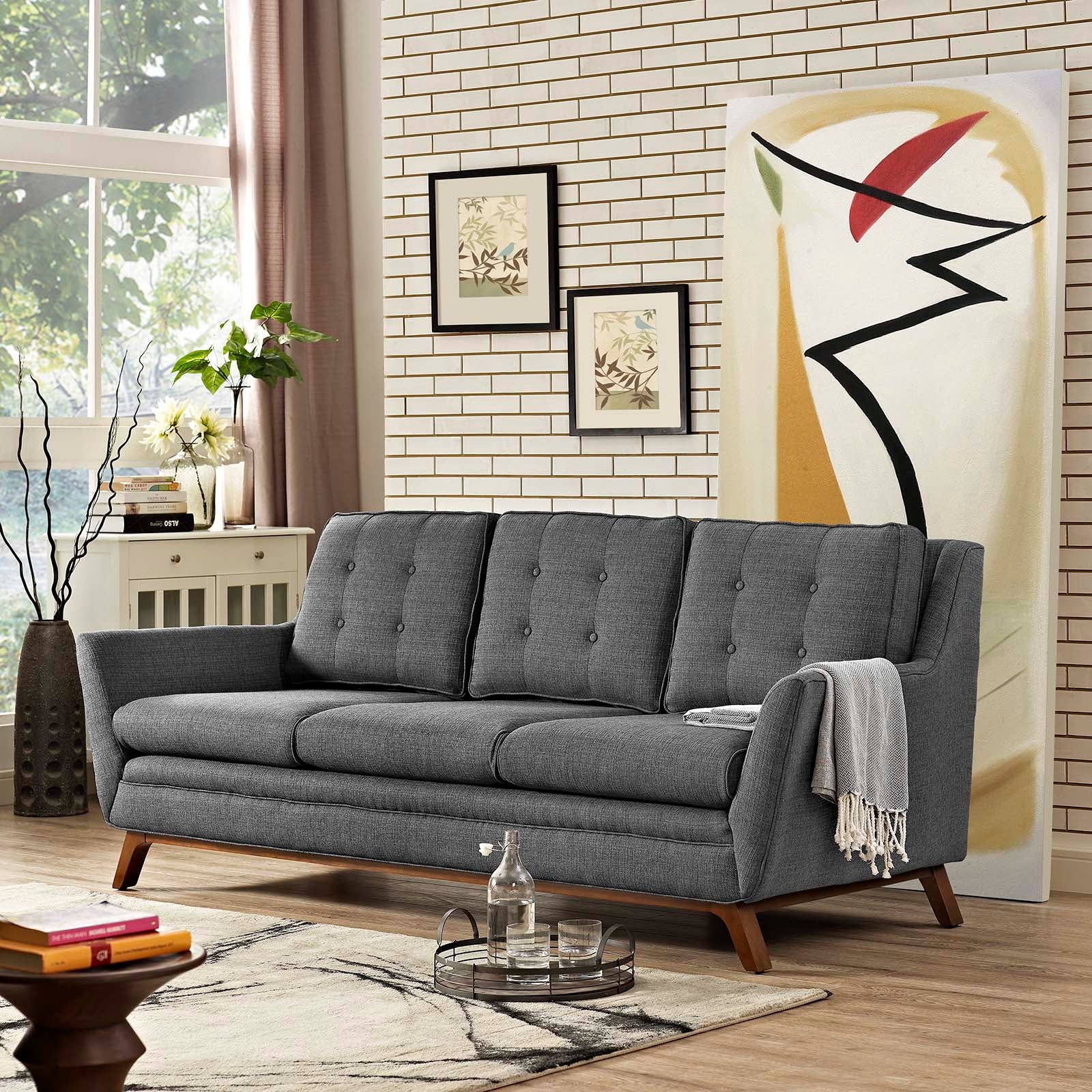 Beguile Upholstered Fabric Sofa-Sofa-Modway-Wall2Wall Furnishings