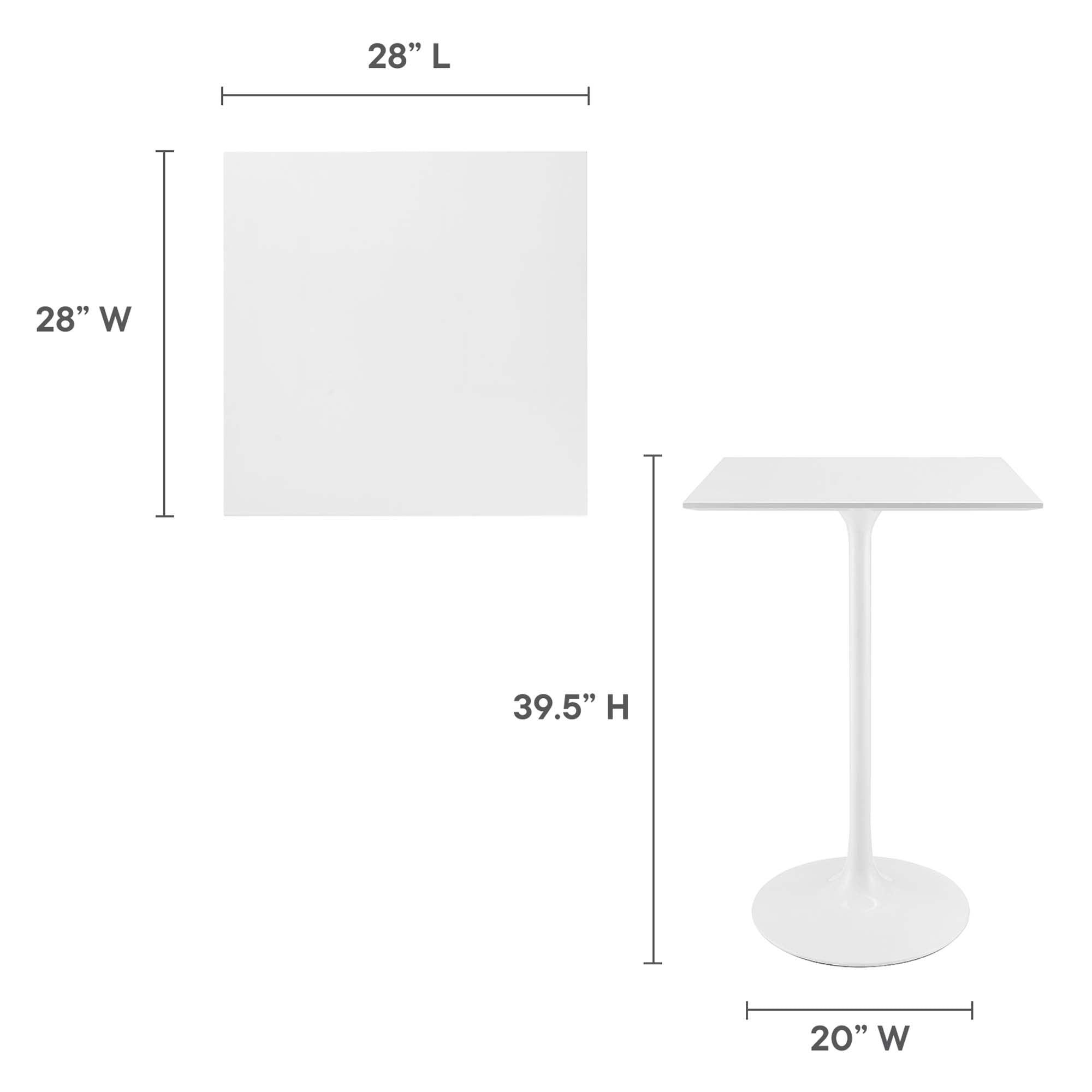 Lippa 28" Square Wood Bar Table