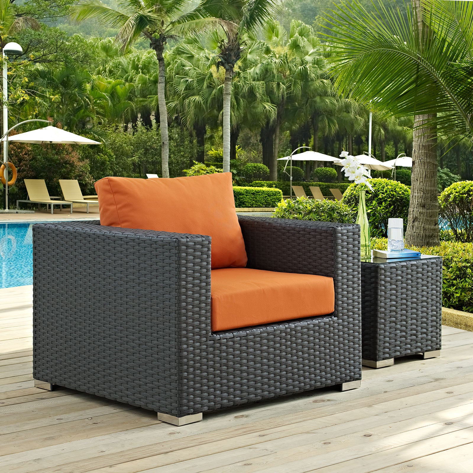 Sojourn Outdoor Patio Sunbrella® Armchair-Outdoor Arm Chair-Modway-Wall2Wall Furnishings